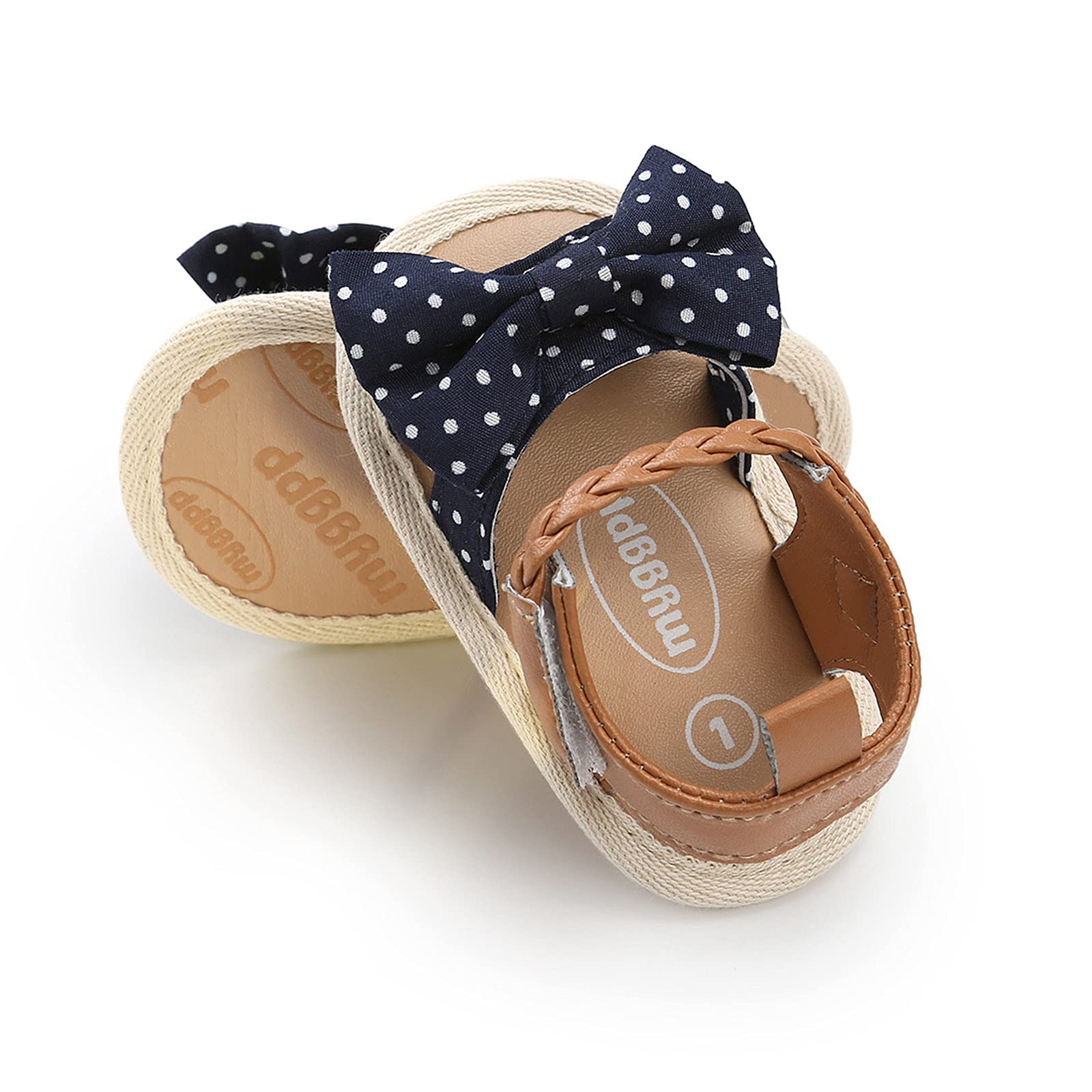 Non-Slip Baby Girl Sandals - Soft Bow Flat Shoes for Walking & Play