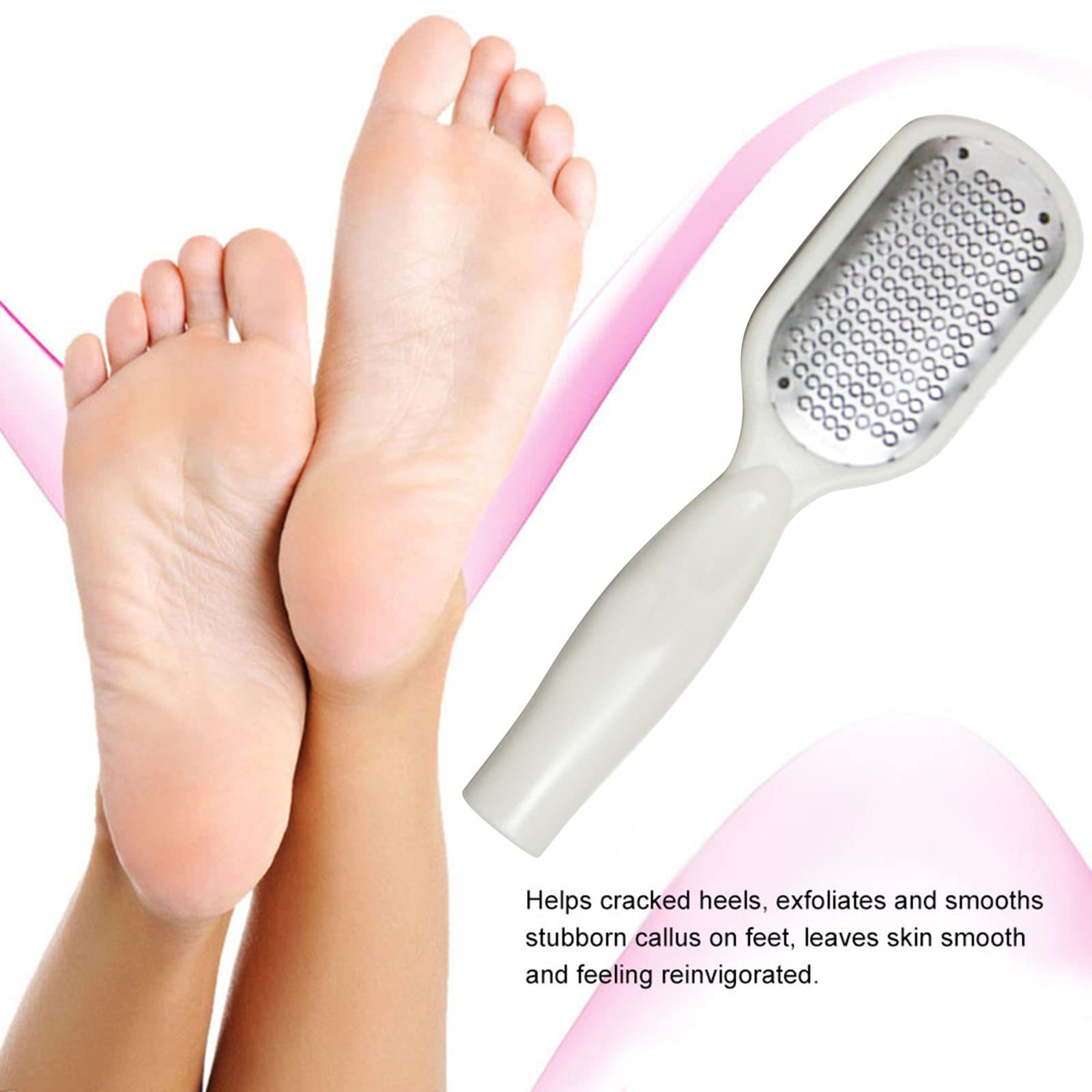 Professional Stainless Steel Foot File & Pedicure Grinder - Electric Callus Remover for Thick Nails & Hard Skin with Ergonomic Handle (White, One Size) - Perfect for Home Pedicure, Salon Use & Foot Care Routine