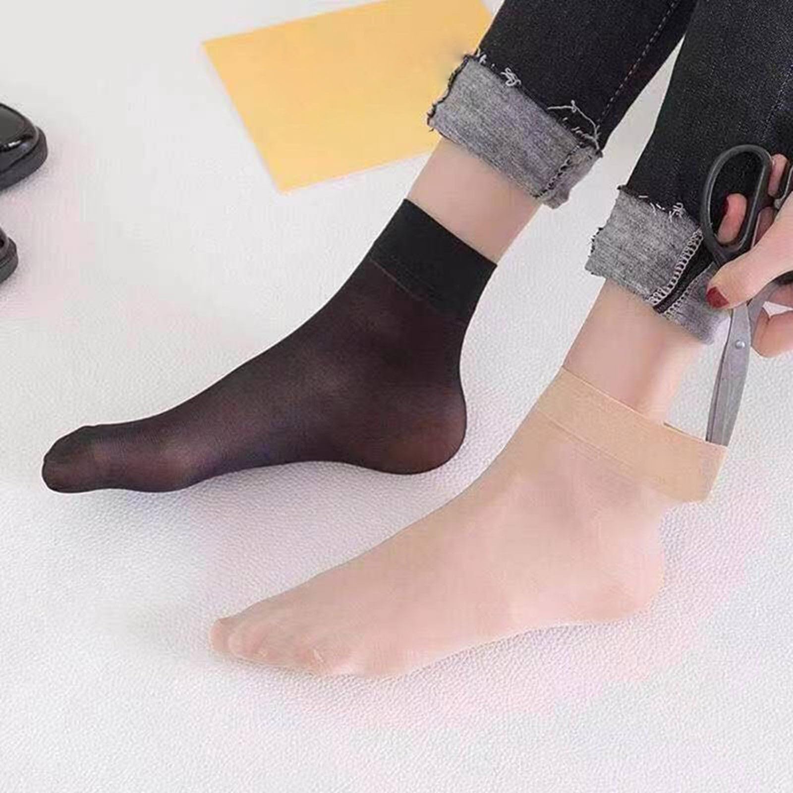 YOLAI 10 Pairs Women's Sheer Mesh Lace Ankle Socks - Breathable Summer Thin Crew Socks in Black Grid Pattern, One Size Fits Most - Perfect for Casual Wear, Office & Summer Outfits
