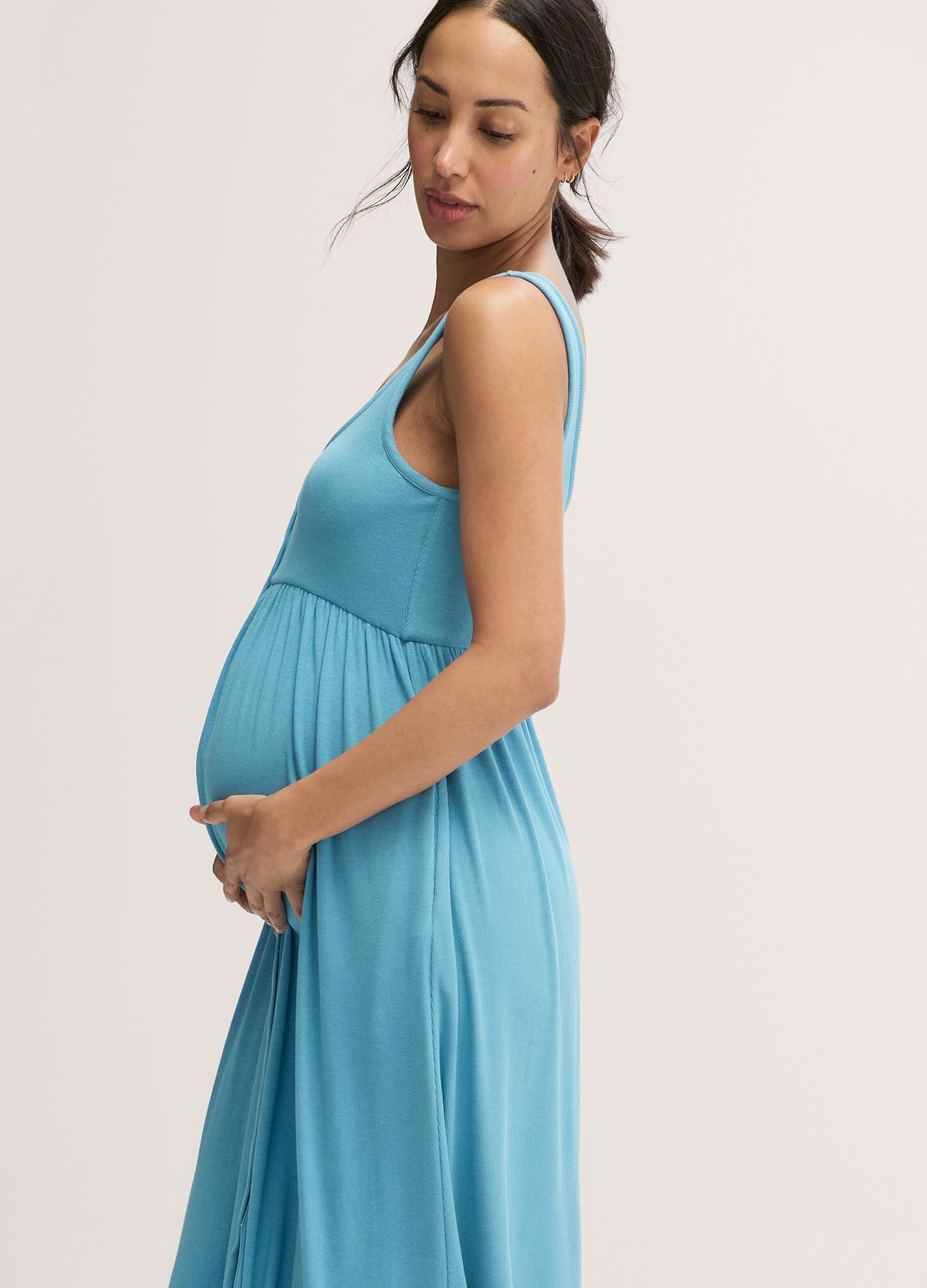 Ultra Soft Ribbed Nursing Tank Dress for Maternity & Breastfeeding - Comfortable & Stylish for Everyday Wear