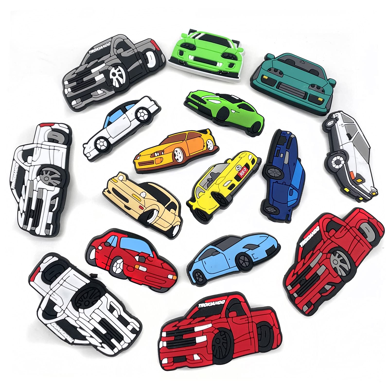 Cute Cartoon Car Shoe Charms - DIY Wristband Accessories for Kids & Men - Perfect for Party Gifts, Birthday Celebrations and Fashion Decoration