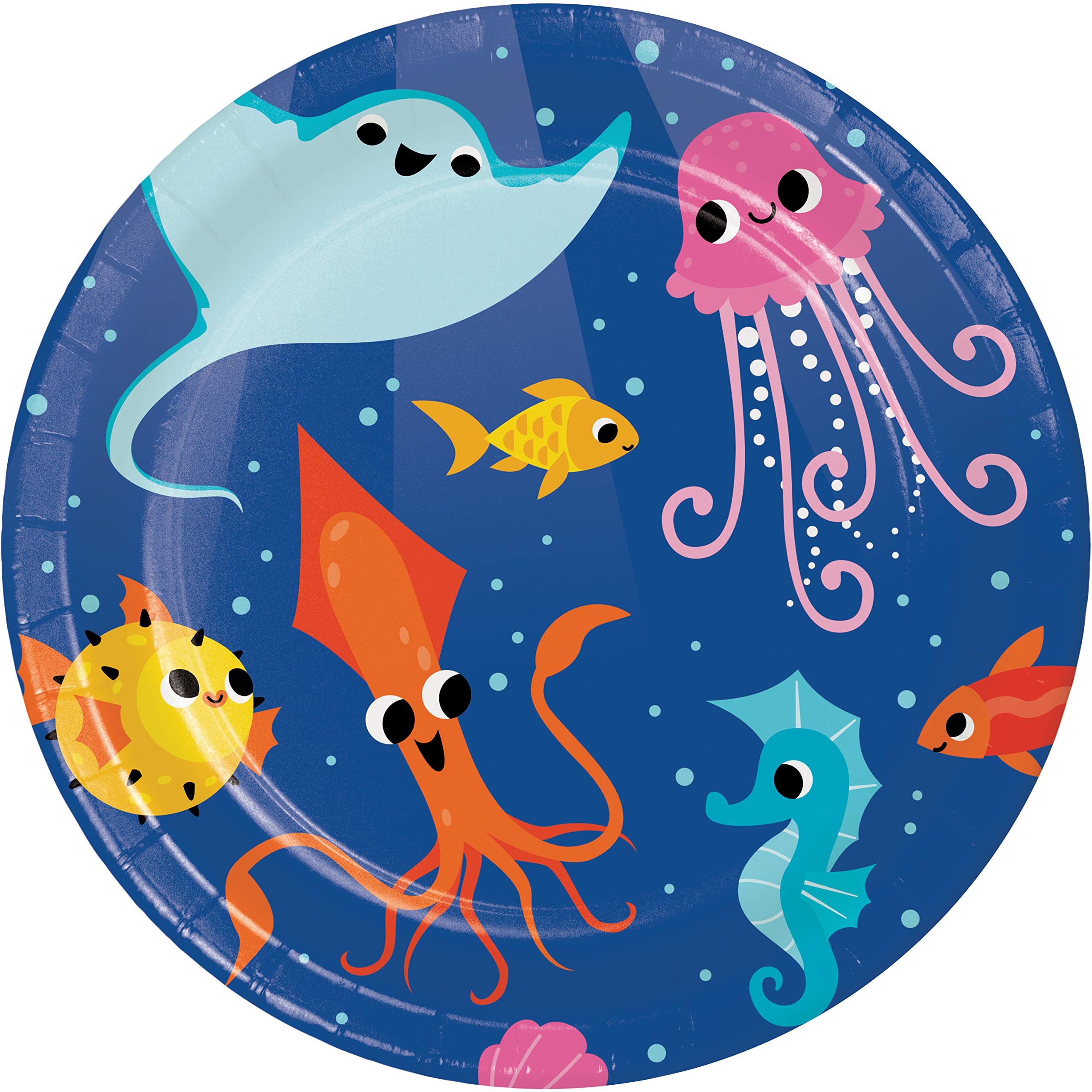 Ocean Themed Dessert Plates for Party - Set of 8 | Perfect for Birthday, Baby Shower & Beach Themed Celebrations