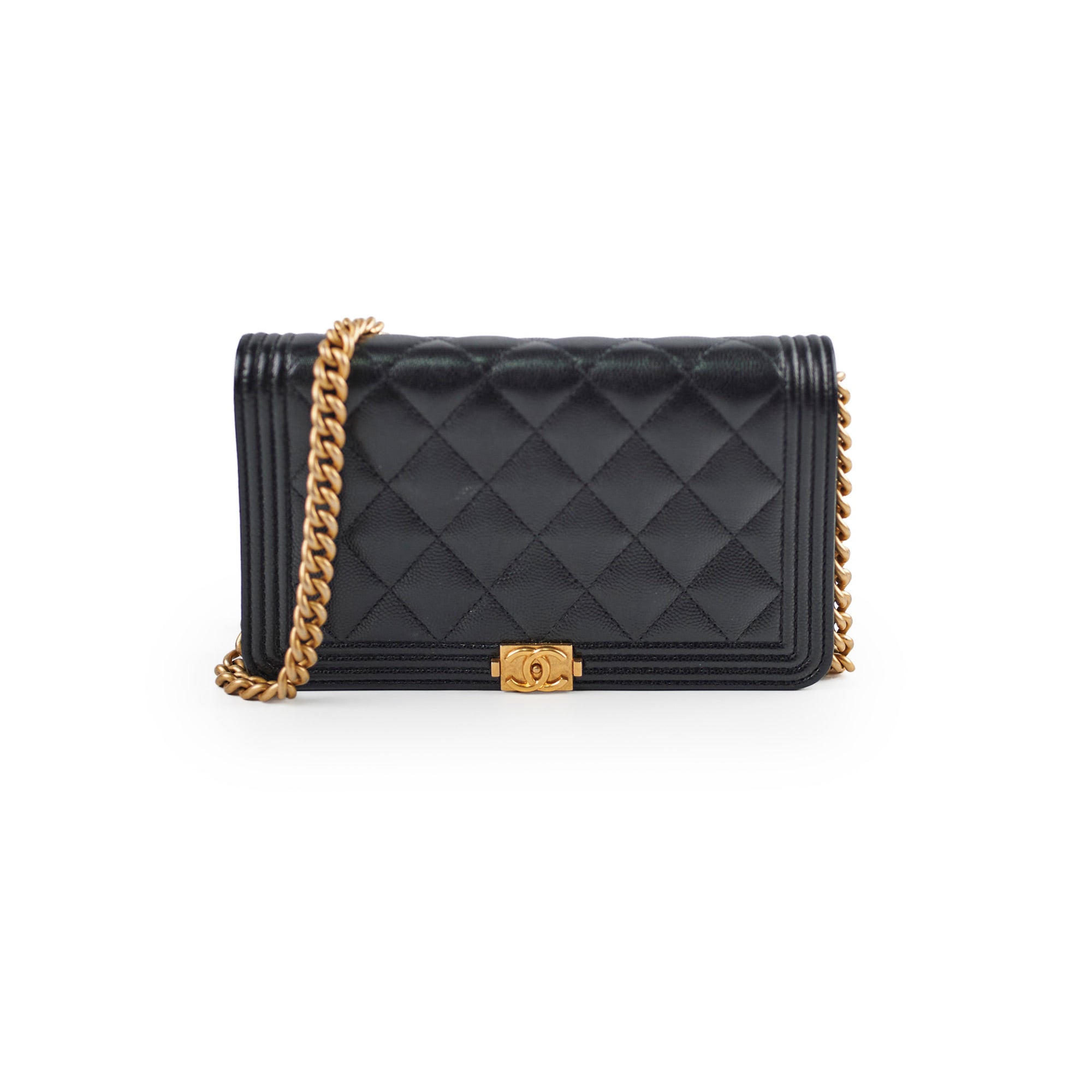 Chanel Boy Caviar Black Wallet On Chain - Luxury Crossbody Bag for Women, Perfect for Evening Parties & Daily Use