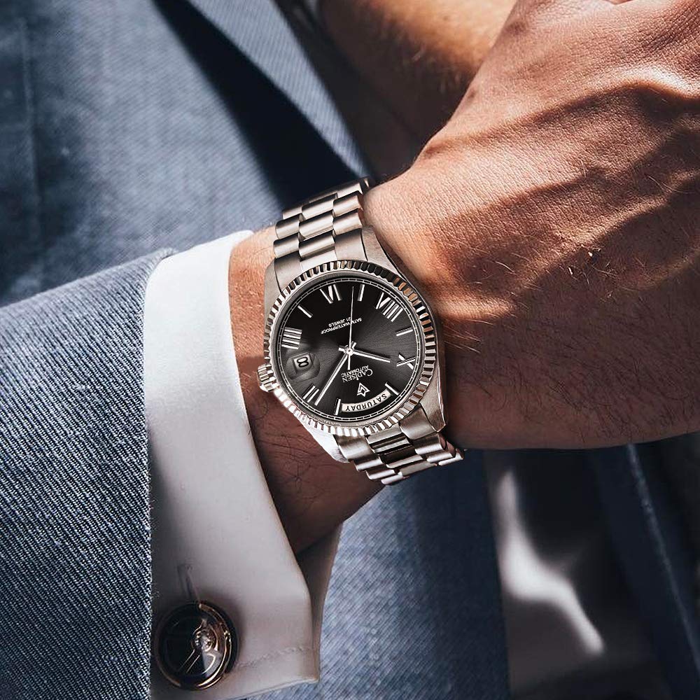 CADISEN Men's Automatic Mechanical Watch with MIYOTA 8285 Movement | Sapphire Crystal Glass | 50M Water Resistant | Casual Dress Watch for Business & Everyday Wear | Perfect Gift for Him