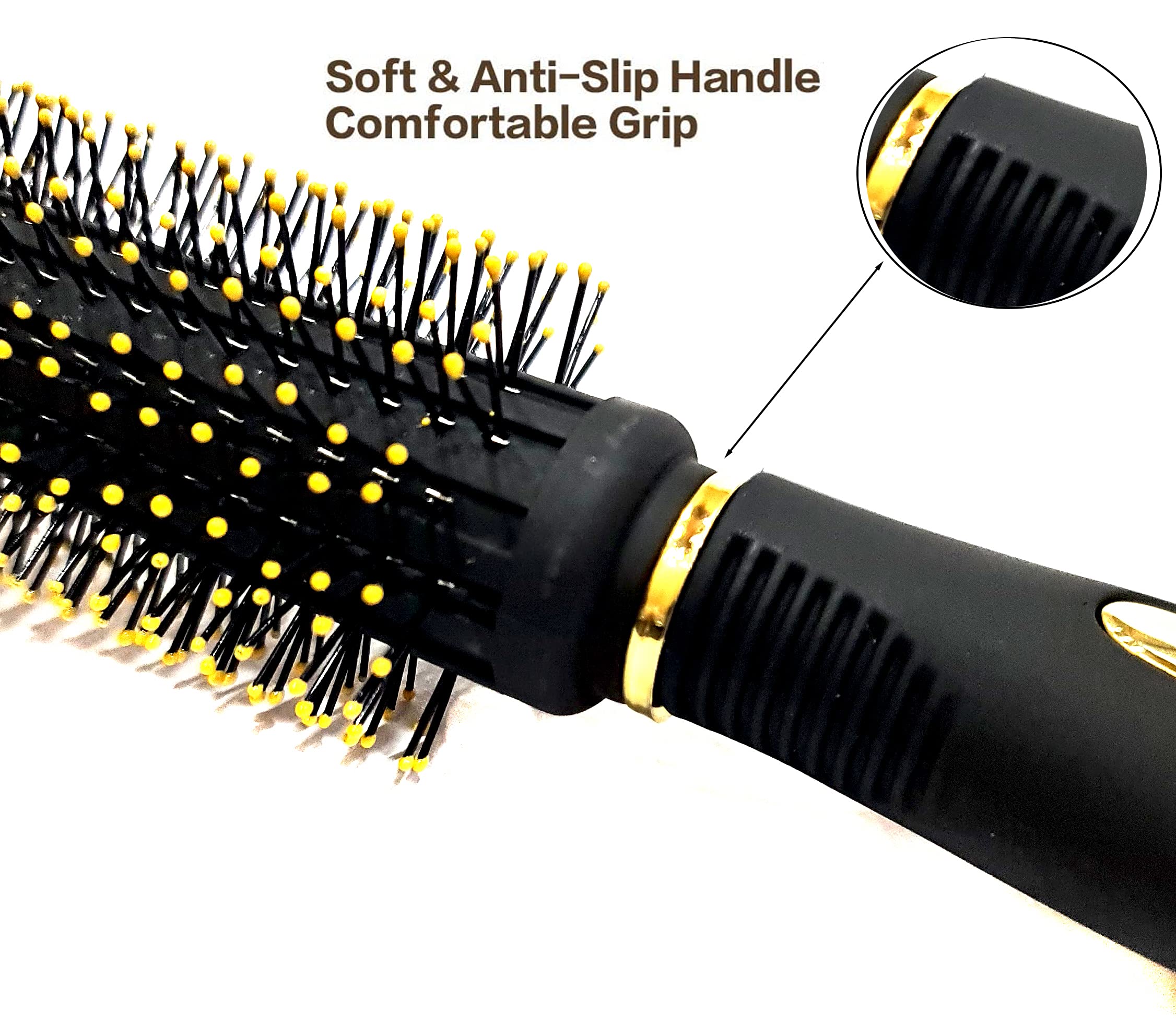 Professional Round Brush for Blow Drying Hair - Styling, Curling & Straightening Hair Brush with Round Barrel - Perfect for Salon, Home Use & Travel Hair Styling