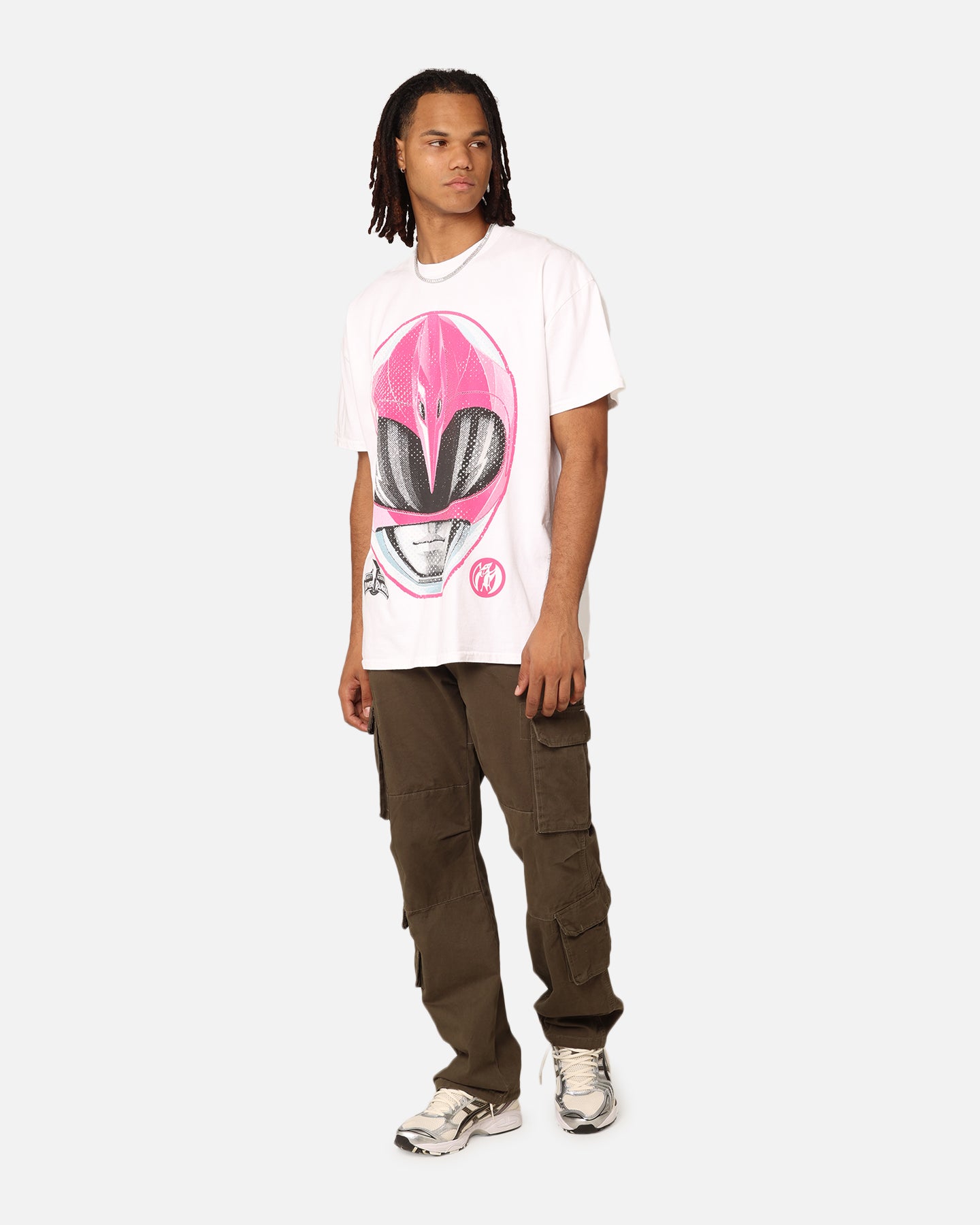 Power Rangers Pink Ranger Big Head Heavyweight T-Shirt - American Thrift Vintage Style - Perfect for Cosplay, Halloween Costumes & Fan Merchandise