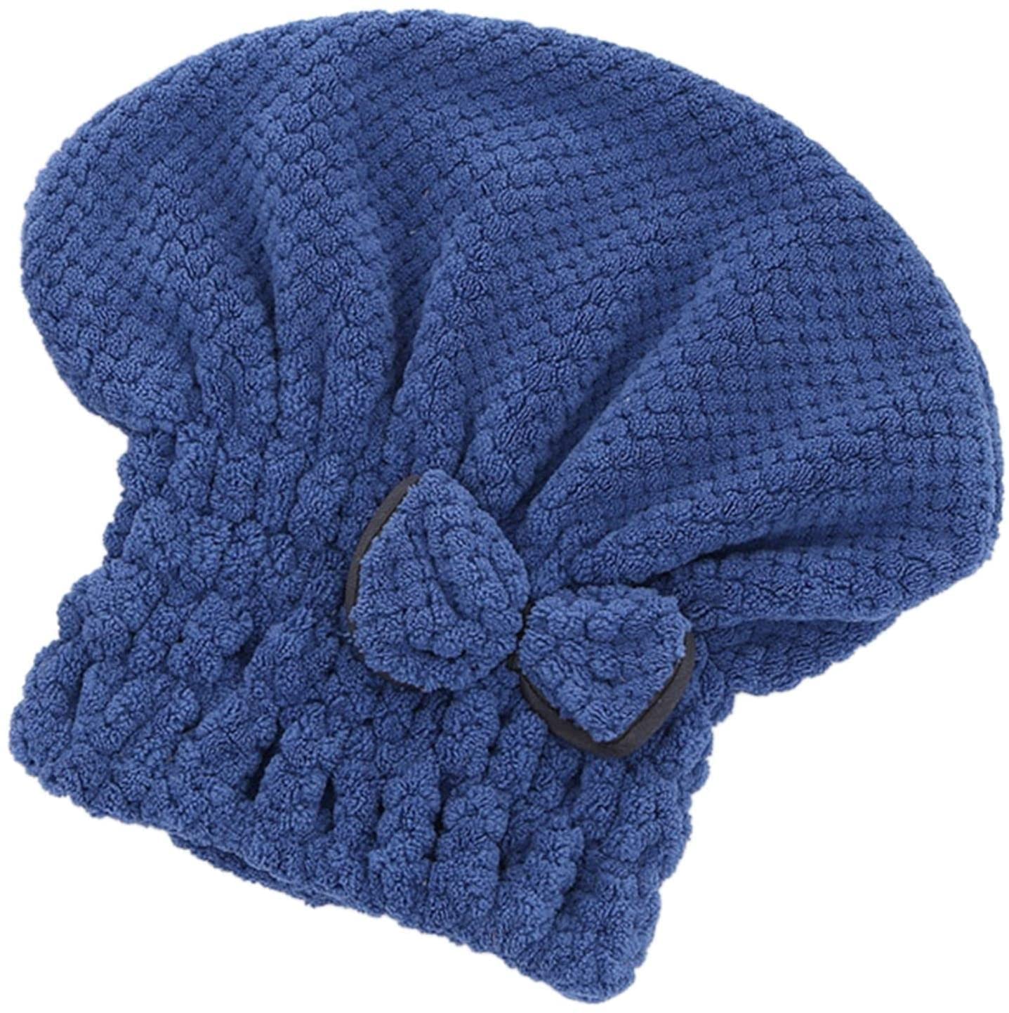 Microfiber Hair Towel Wrap for Women & Girls - Super Absorbent Quick Dry Hair Towel with Bow-Knot - Shower Cap Alternative - 1/7 Pack (D Color, 1Pc) - Perfect for Post-Shower, Salon, Gym & Travel Use