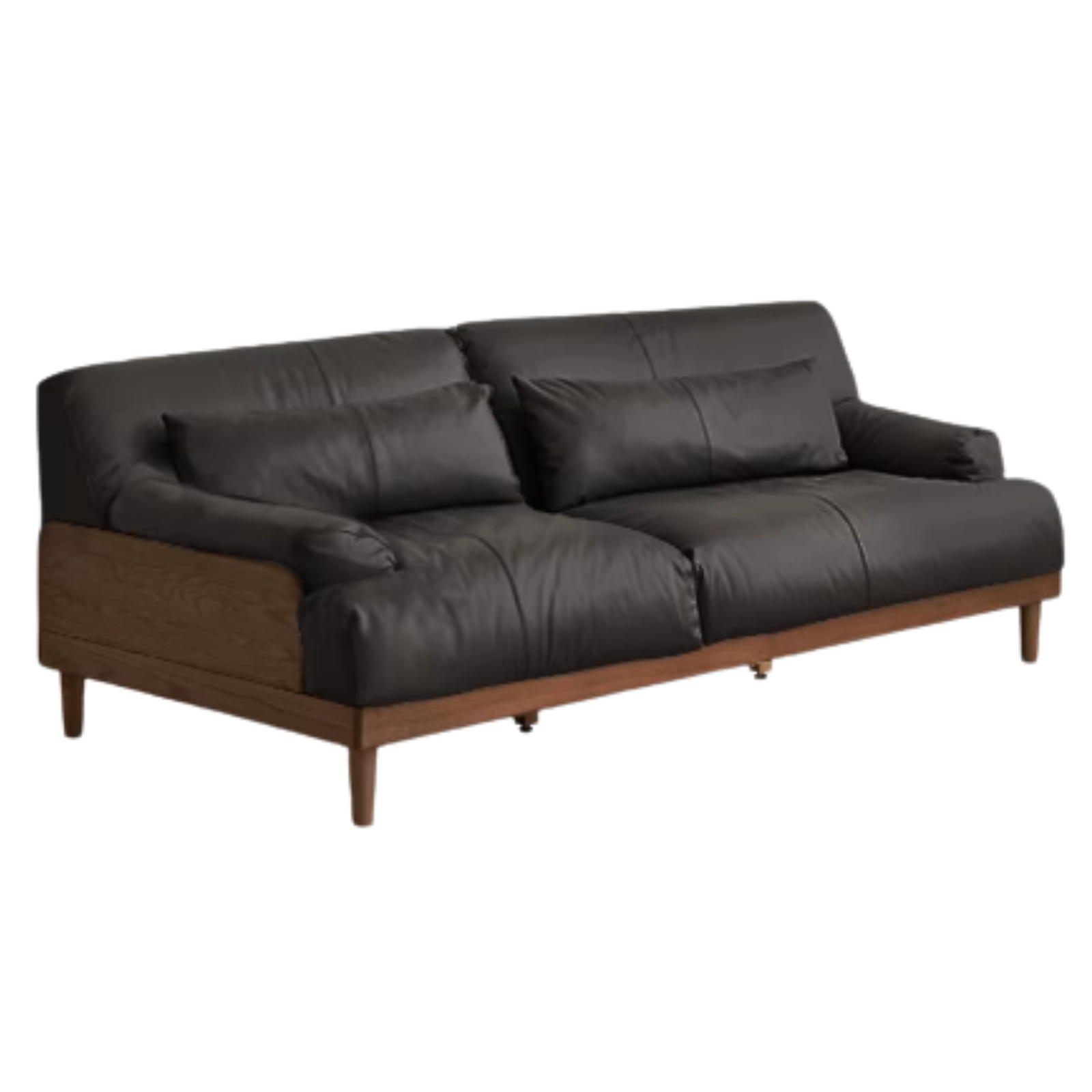 88.1x40.1x29.9 inch/ 224x102x76 cm / Walnut color / Oak Leather black