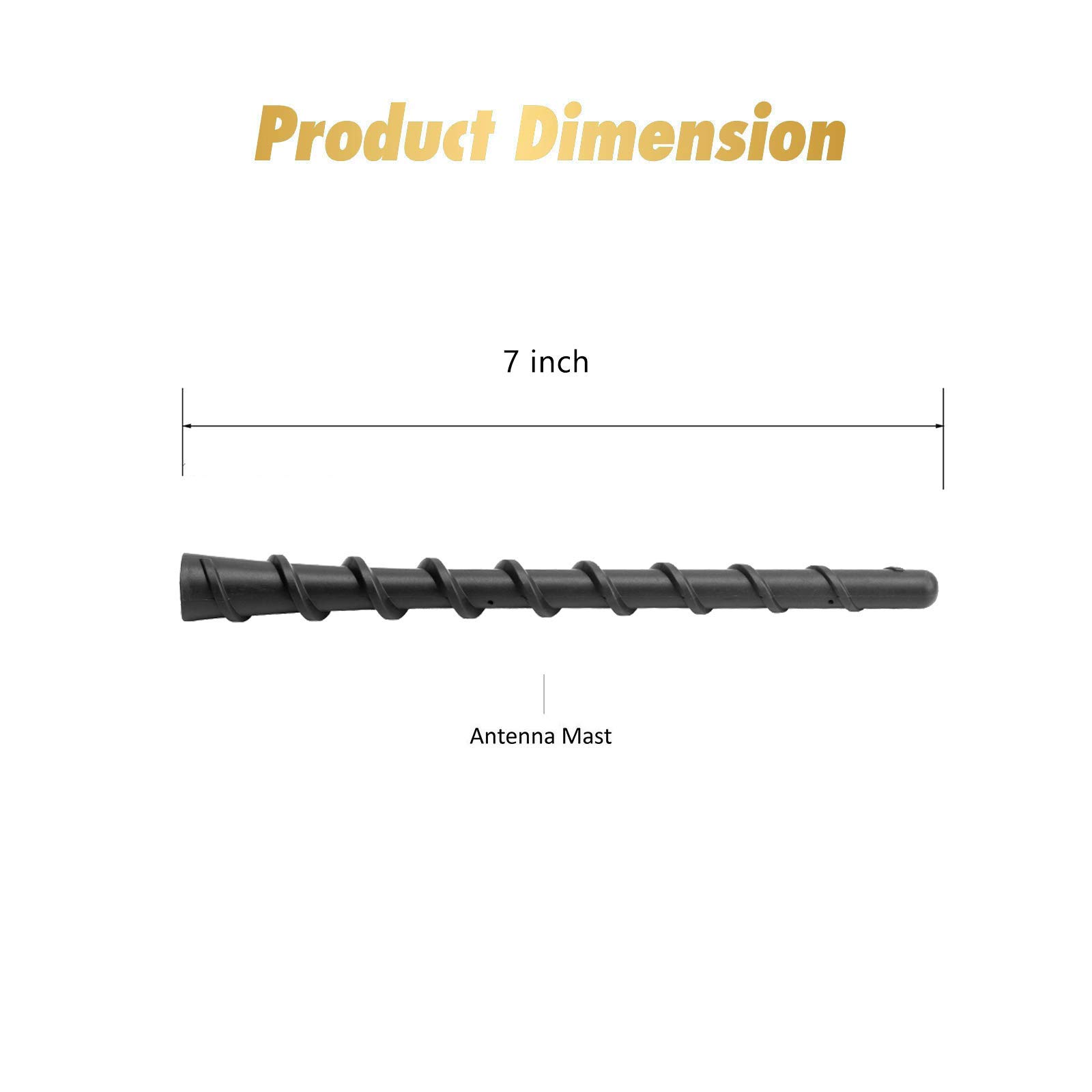 KSaAuto H3 AM/FM Radio Antenna for Harley Davidson Road King, Street Glide, Electra Glide & Touring Models - 7 Inch Spiral Design with Copper Core, Screw Mount & Flexible Rubber - Universal Motorcycle Antenna Replacement (20 Styles Available) - Perfect for Long Rides, Road Trips & Enhanced Radio Reception