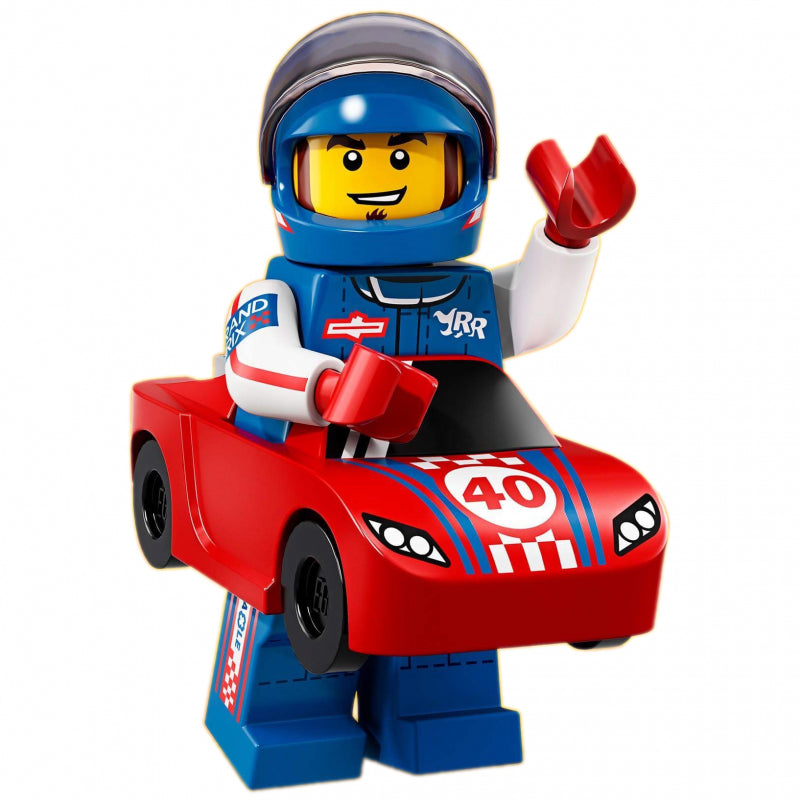 Race Car Driver Lego Minifigure Series 18 - Collectible Building Toy for Kids & Adults - Perfect for Racing Themed Displays & Lego Collections