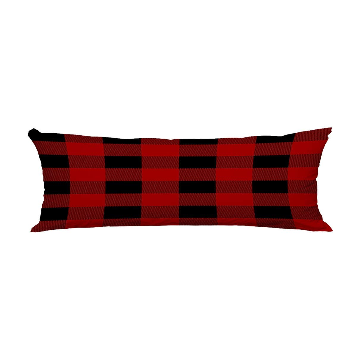 ECZJNT Lumberjack Plaid Pillow Cover - 20x60 Inch Body Pillowcase & Protector for Sofa, Bed, Dorm - Soft Decorative Pillow Sham for Home & Office