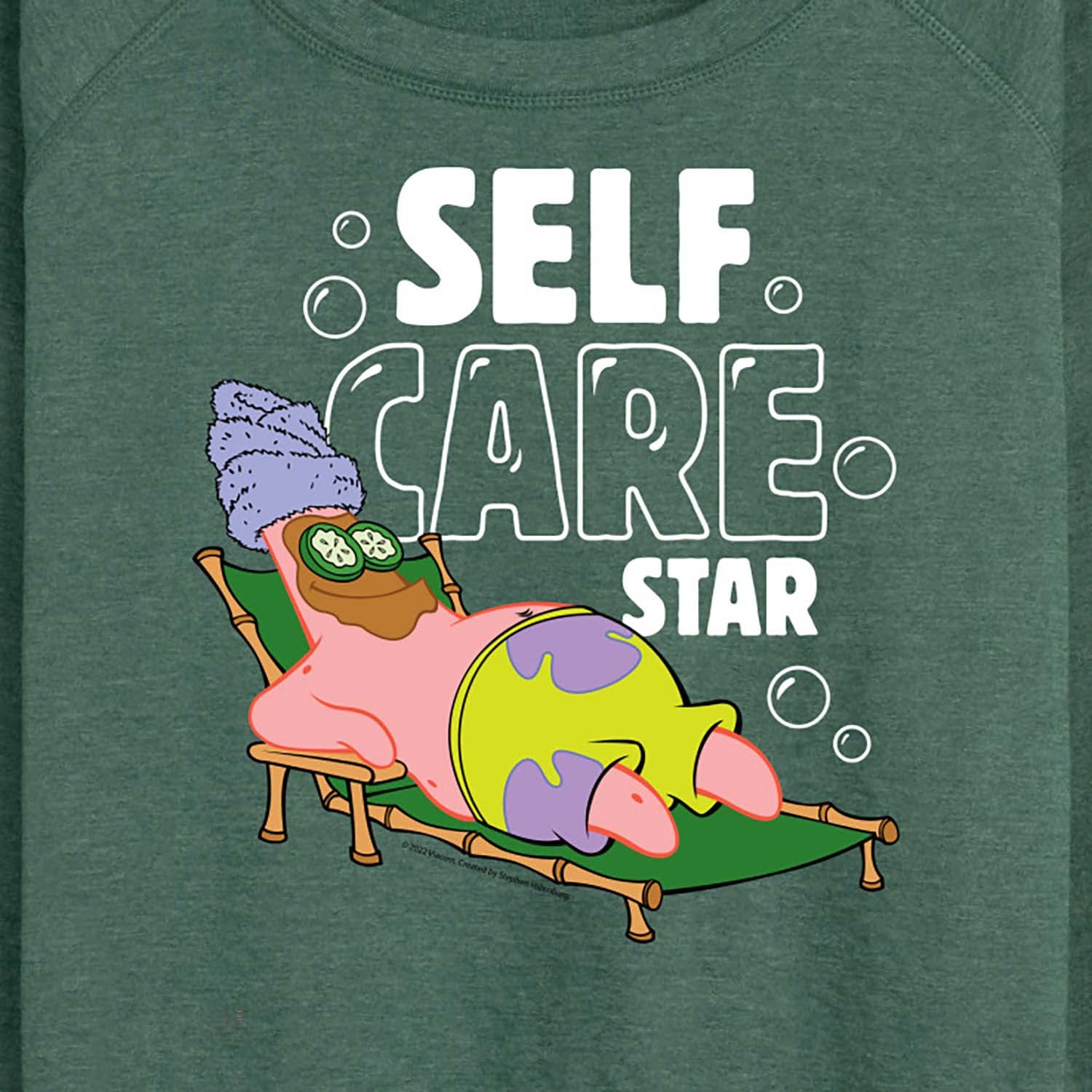HYBRID APPAREL SpongeBob SquarePants Self Care Star Women's Lightweight French Terry Pullover Hoodie - Casual Loungewear for Home, Work & Everyday Comfort