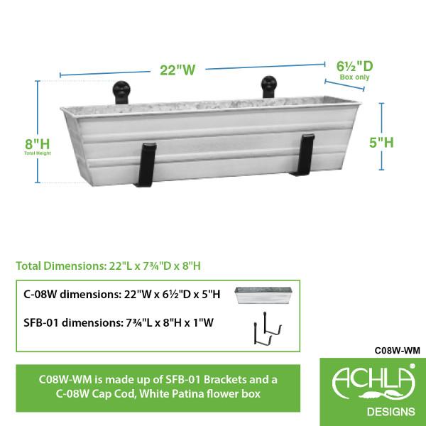 Decorative Flower Box with Wall Brackets - Hanging Planter for Indoor & Outdoor Garden Decor - Perfect for Windows, Balconies, and Patios
