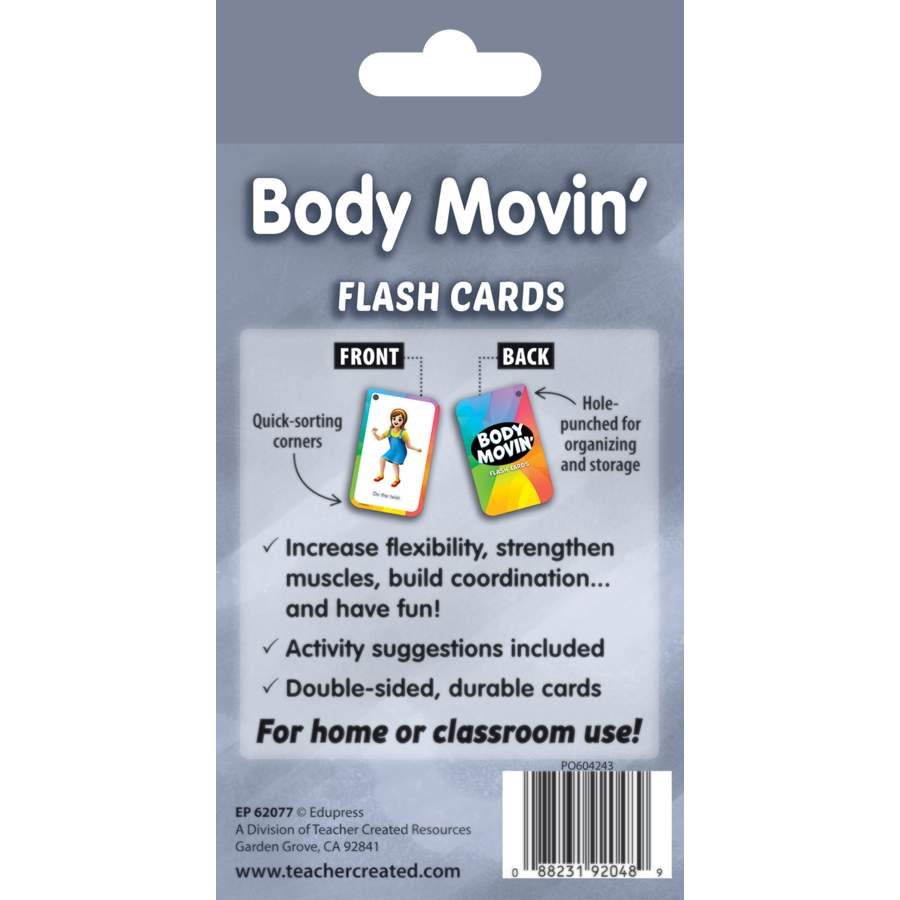 Body Movin' Flash Cards - Fun & Educational Movement Activity Cards for Kids - Perfect for Classroom, Home, and Outdoor Play