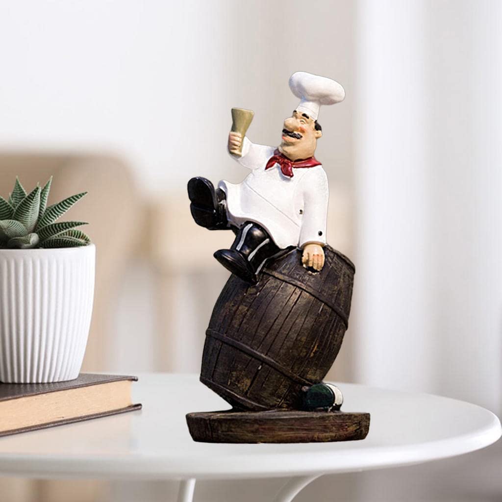 Resin Kitchen Decor Miniature Ornaments - Chef Collectible Gift for Home, Kitchen & Restaurant - Perfect for Wine Barrel Display, Countertop Decor & Culinary Enthusiast Gifts