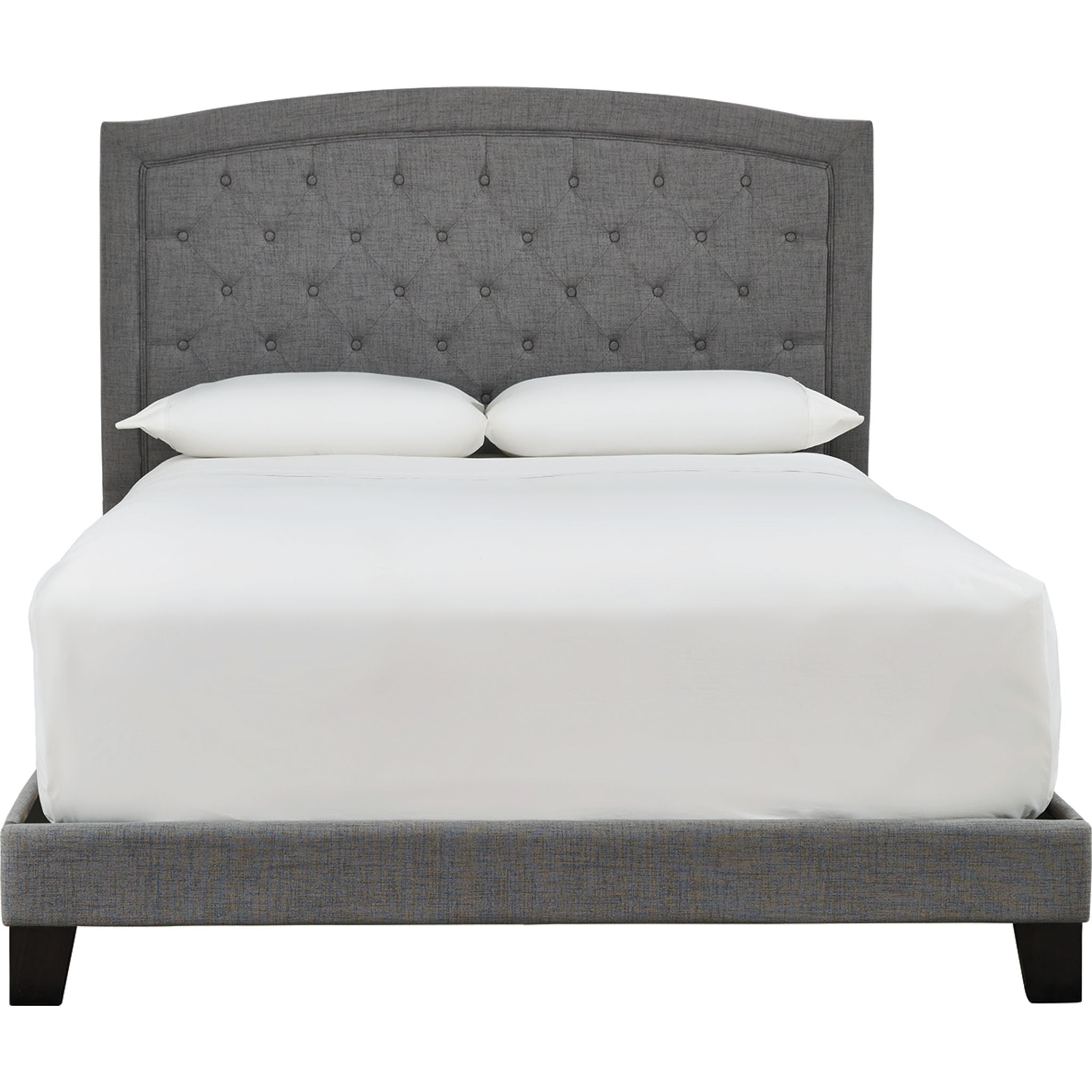 Adelloni Queen Size Bed Frame with Upholstered Headboard - Modern Platform Bed for Bedroom, Guest Room & Dorm - Easy Assembly & Sturdy Support