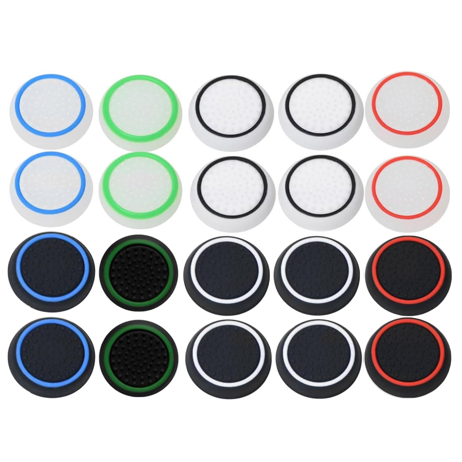 LIANRISES 20 Pack Joystick Thumb Grip Caps - Compatible with PS5, PS4, PS3, XBOX Controllers - Enhance Gaming Precision & Comfort for FPS, Racing & Action Games