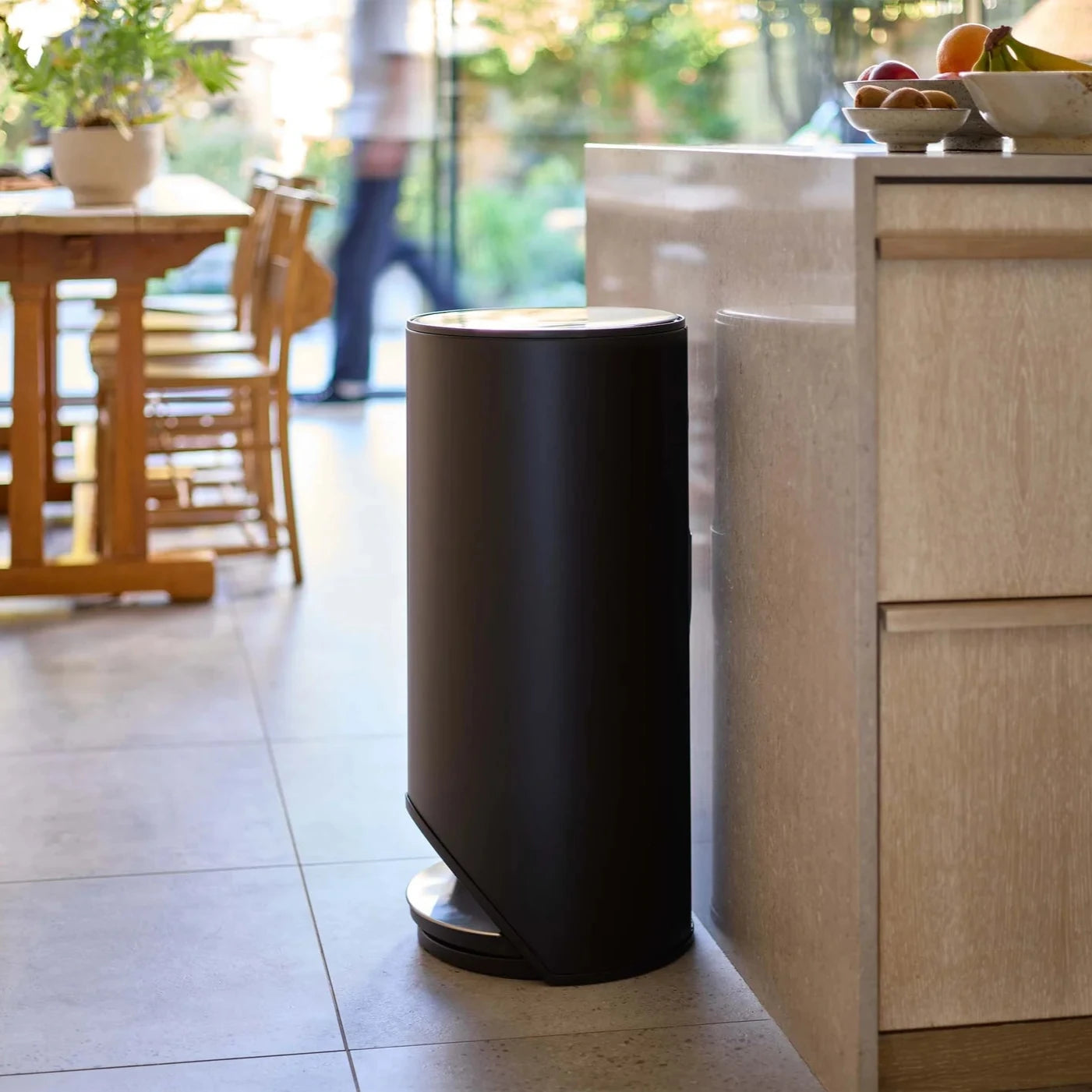 Arc™ 30L Easy Push Matt Black Pedal Bin - Touch-Free Trash Can for Kitchen, Bathroom & Office Waste Disposal