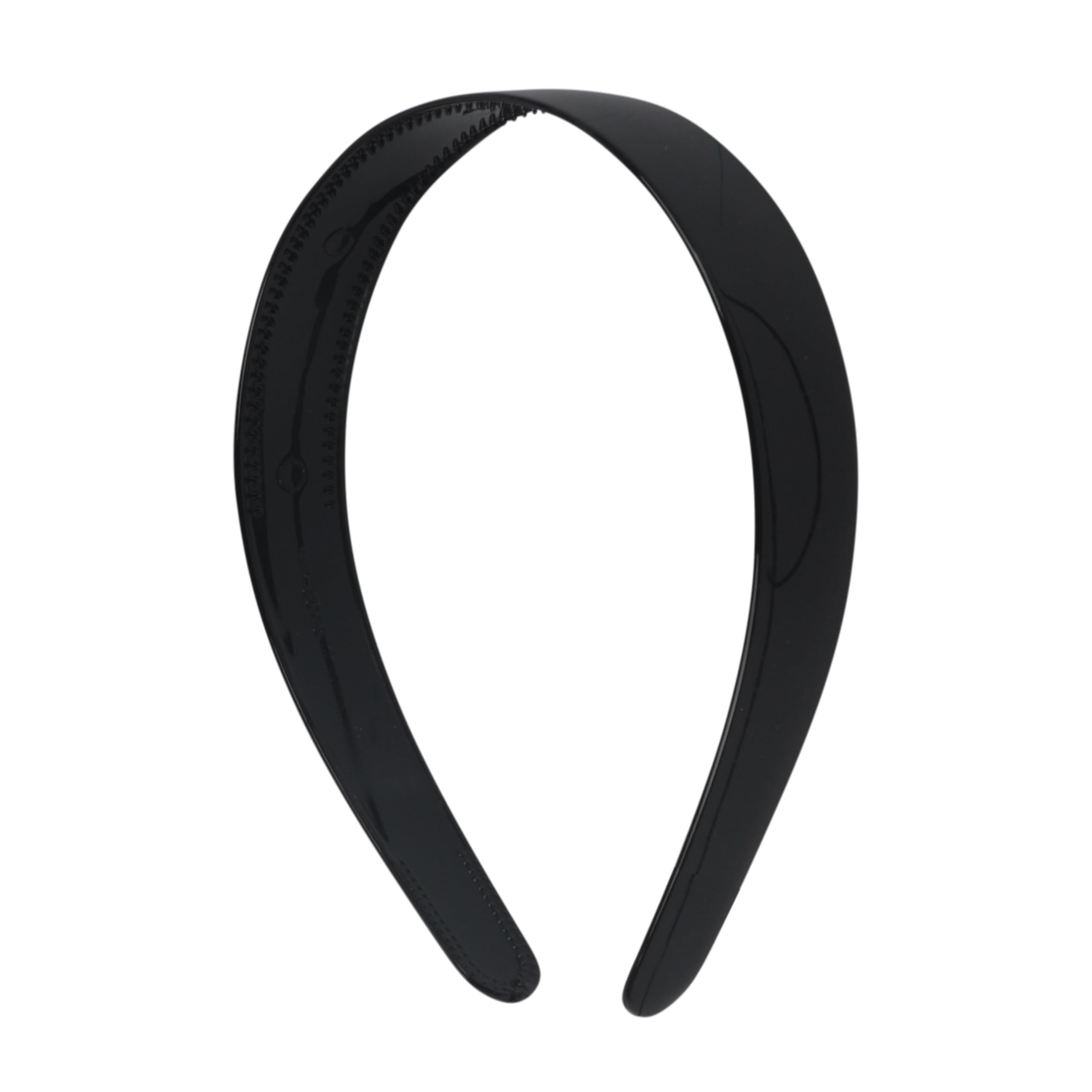 Motique Black 1 Inch Plastic Hard Headband with Teeth for Women & Girls - Perfect for Sports, Workouts, and Everyday Hair Styling