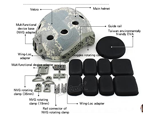 Tactical Airsoft Helmet with Safety Goggles & Half Face Mask - Military Style Paintball & Airsoft Protective Gear for CS, Airsoft Games, Outdoor Sports & Tactical Training