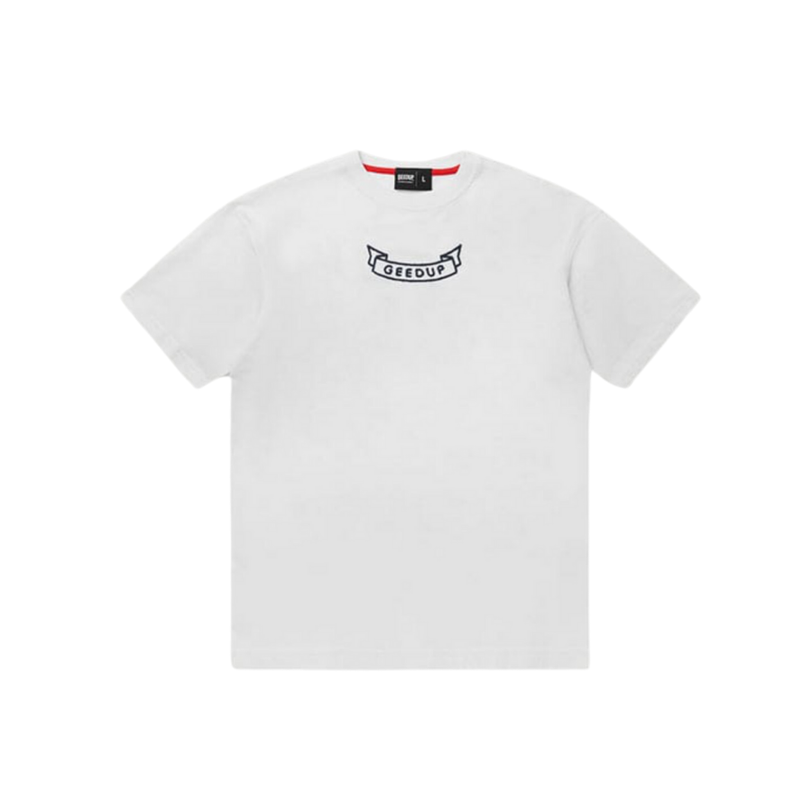 Geed Up G PFK T-Shirt for Men - White & Navy Cotton Crewneck Tee - Streetwear Fashion for Casual Wear and Urban Outfits