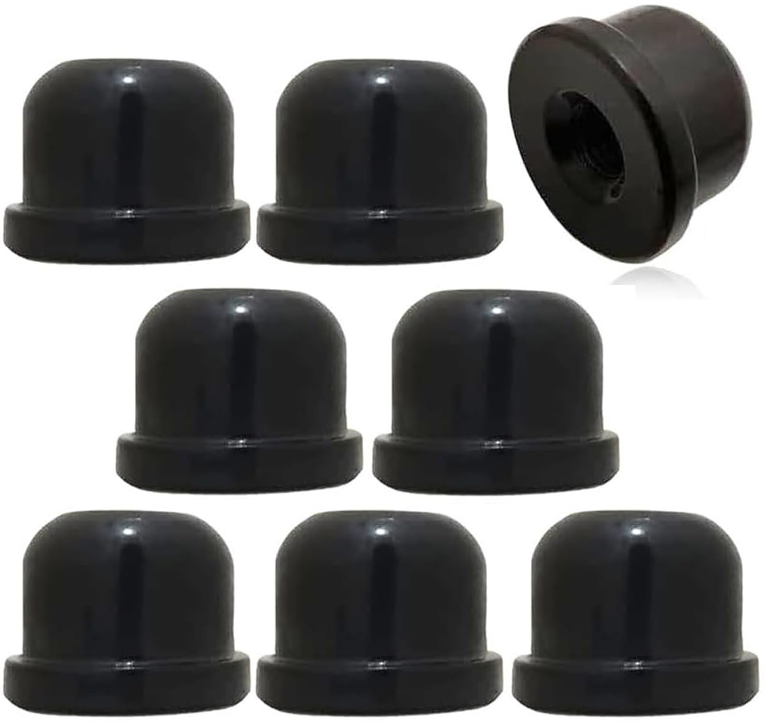 8Pcs Black Lamp Finials Knobs - 1/2 Inch Solid Metal Lamp Shade Holder Harp Accessories with 1/4-27 Threaded Screw Cap - Perfect for Table Lamps, Floor Lamps & Home Decor Lighting Fixtures