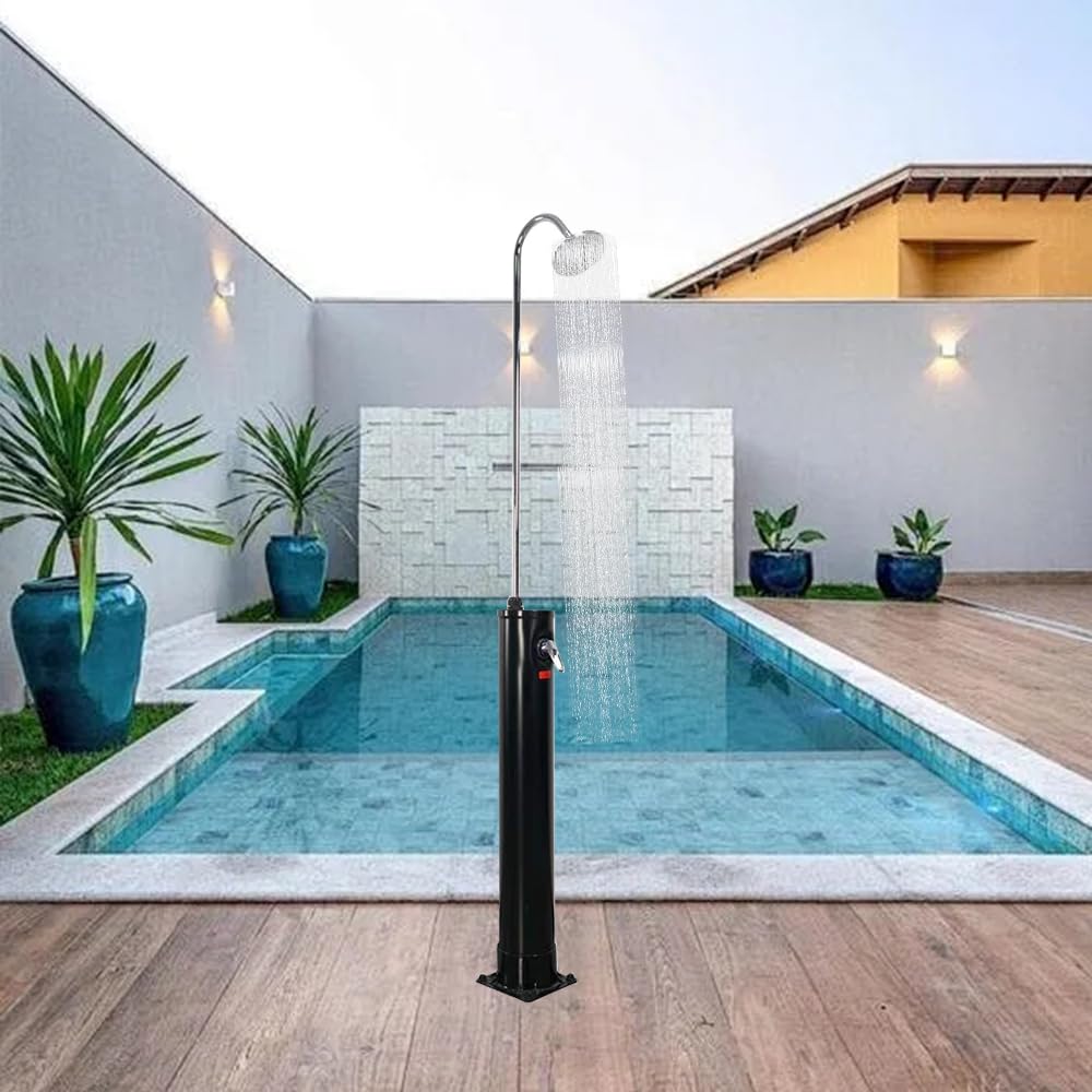 5.3 Gallon Solar Outdoor Shower with Adjustable Shower Head & Foot Tap - Portable Solar Heated Camping Shower for Beach, Pool, Garden, Backyard, RV - Perfect for Off-Grid Showers, Camping Trips & Outdoor Adventures