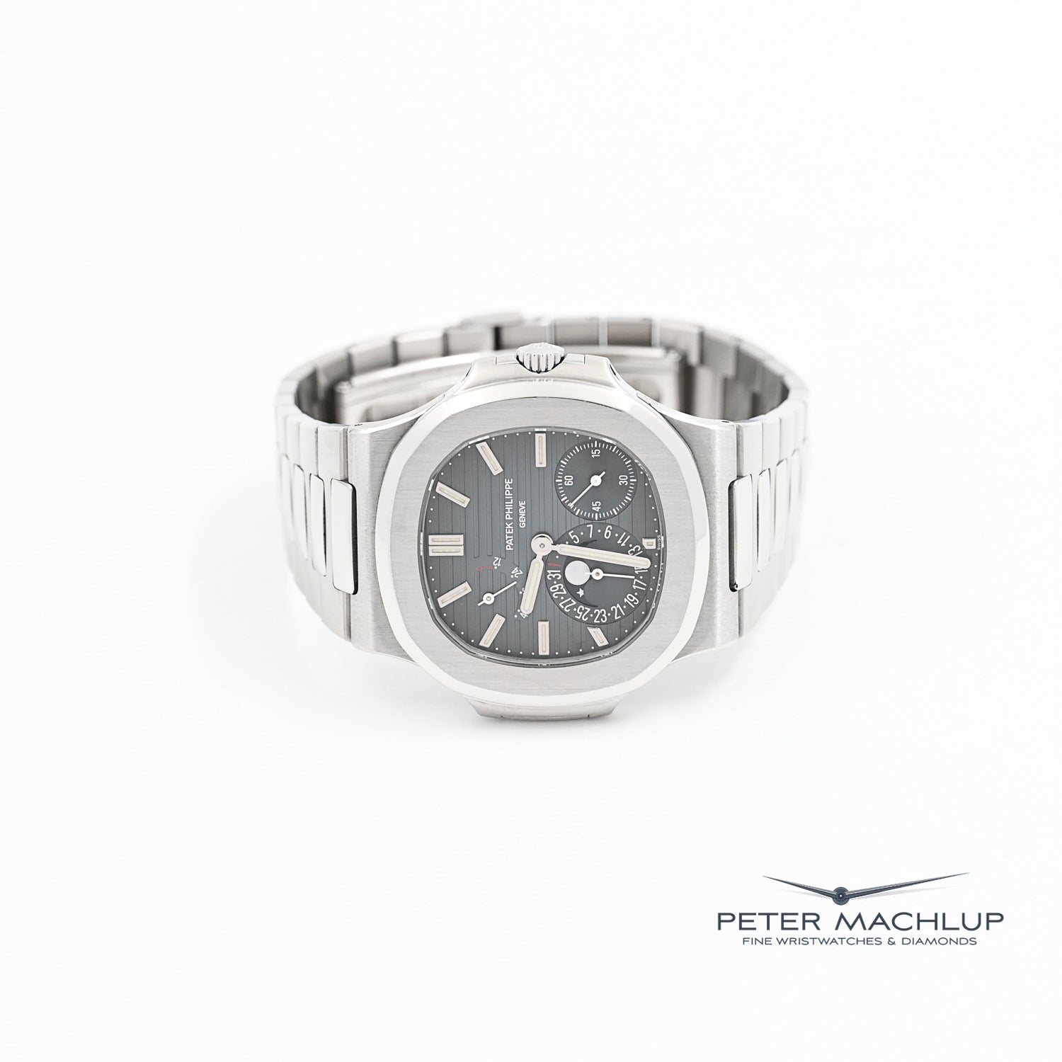 Patek Philippe Nautilus Moonphase Watch 2008 - Luxury Men's Automatic Timepiece with Moon Phase Complication for Business & Formal Occasions