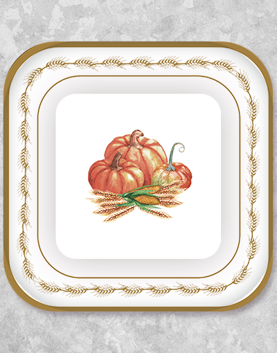 Premium Metallic Dinner Plates Set of 18 - Elegant Harvest Season Design for Thanksgiving, Christmas & Holiday Dining - Dishwasher Safe & Durable for Parties & Special Occasions
