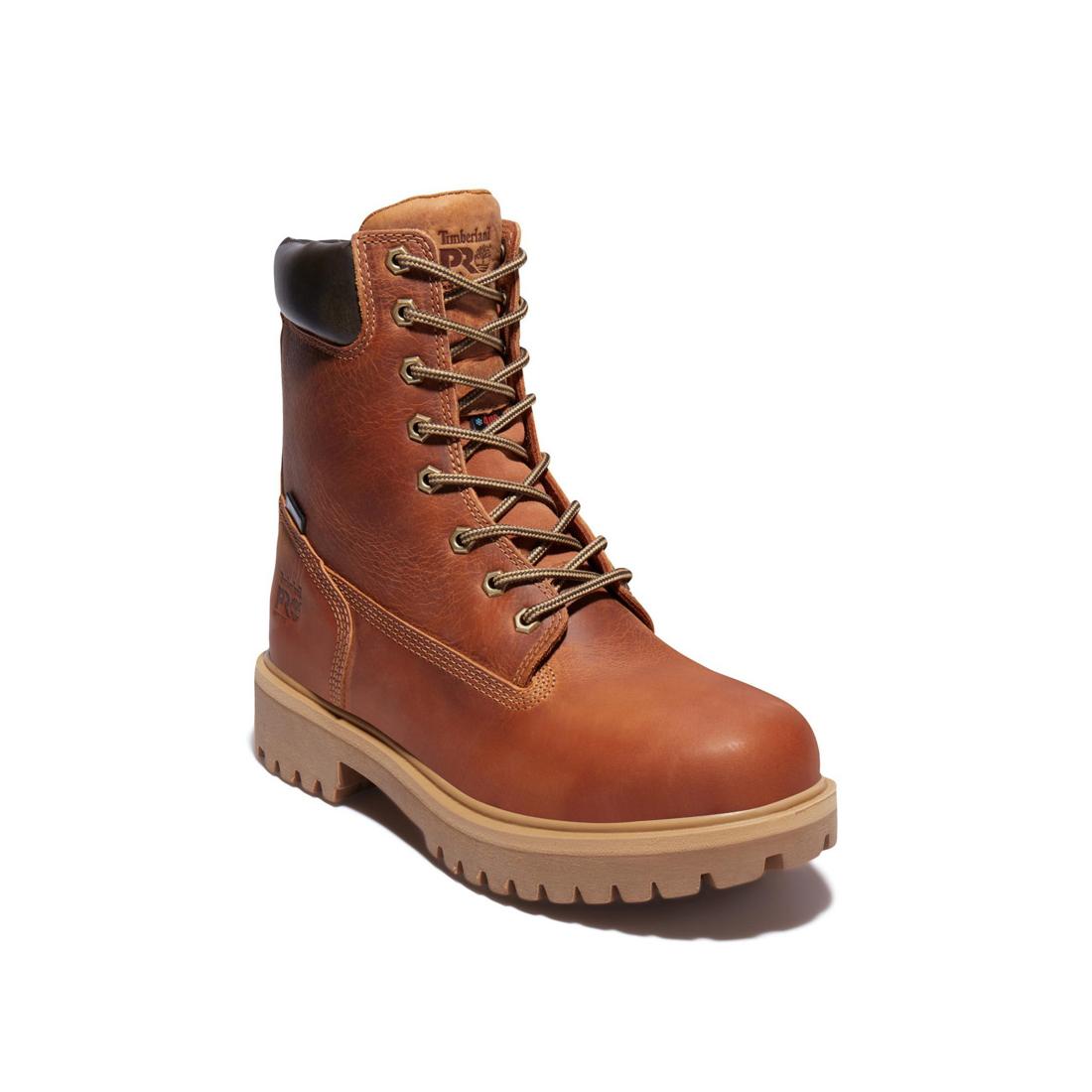 8 Inch Soft Toe Waterproof Insulated 400G Work Boots for Men - Brown, Comfortable & Durable Safety Shoes for Construction, Hiking & Outdoor Activities