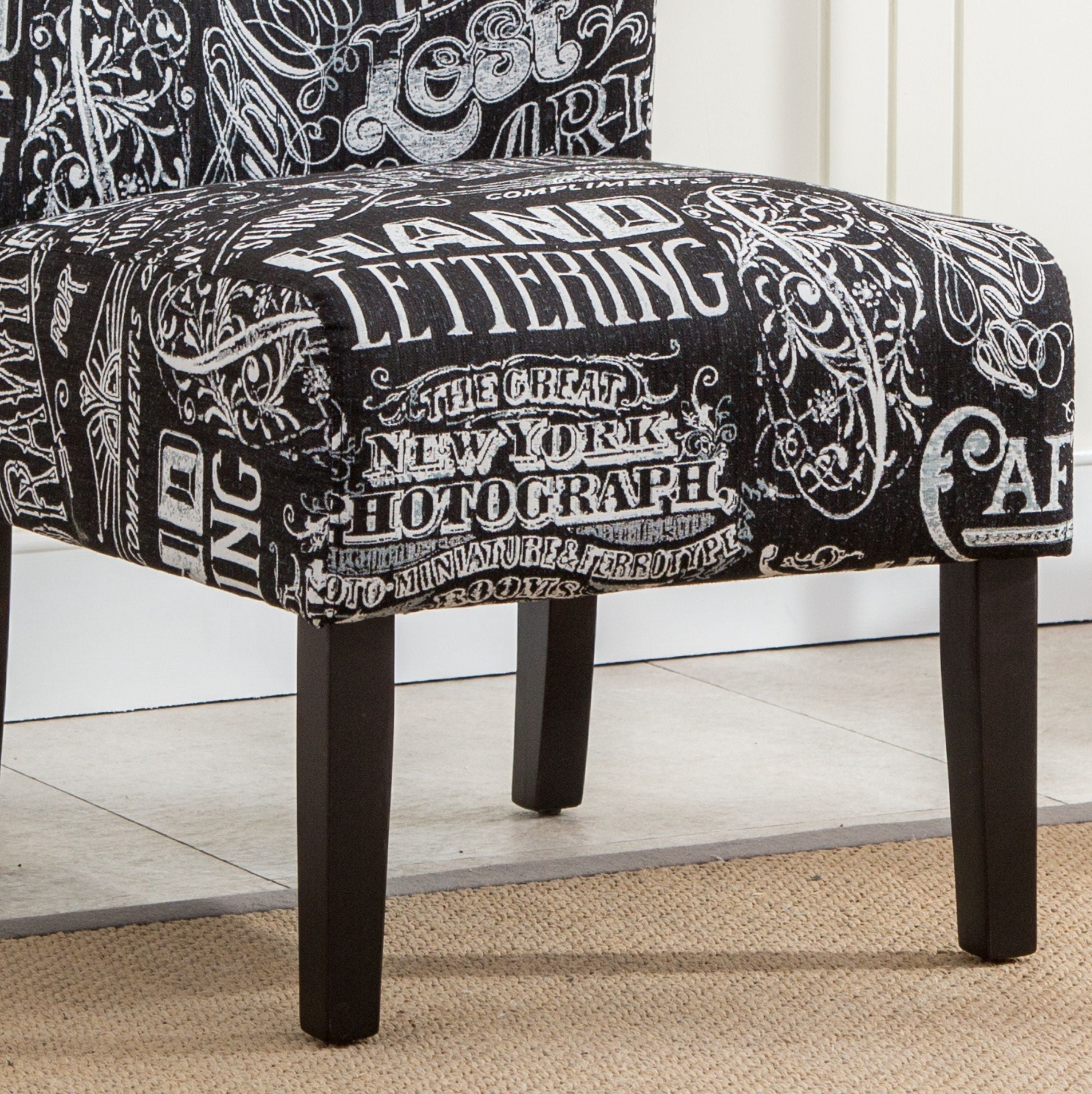 Modern Capa Fabric Armless Accent Chair by Roundhill Furniture - Stylish Contemporary Living Room Seating for Home Office, Lounge & Reading Nook