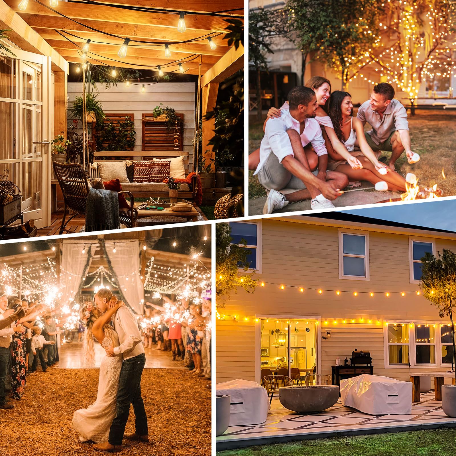 Solar String Lights 50FT - Waterproof Outdoor Lights for Patio, Wedding & Christmas Decor