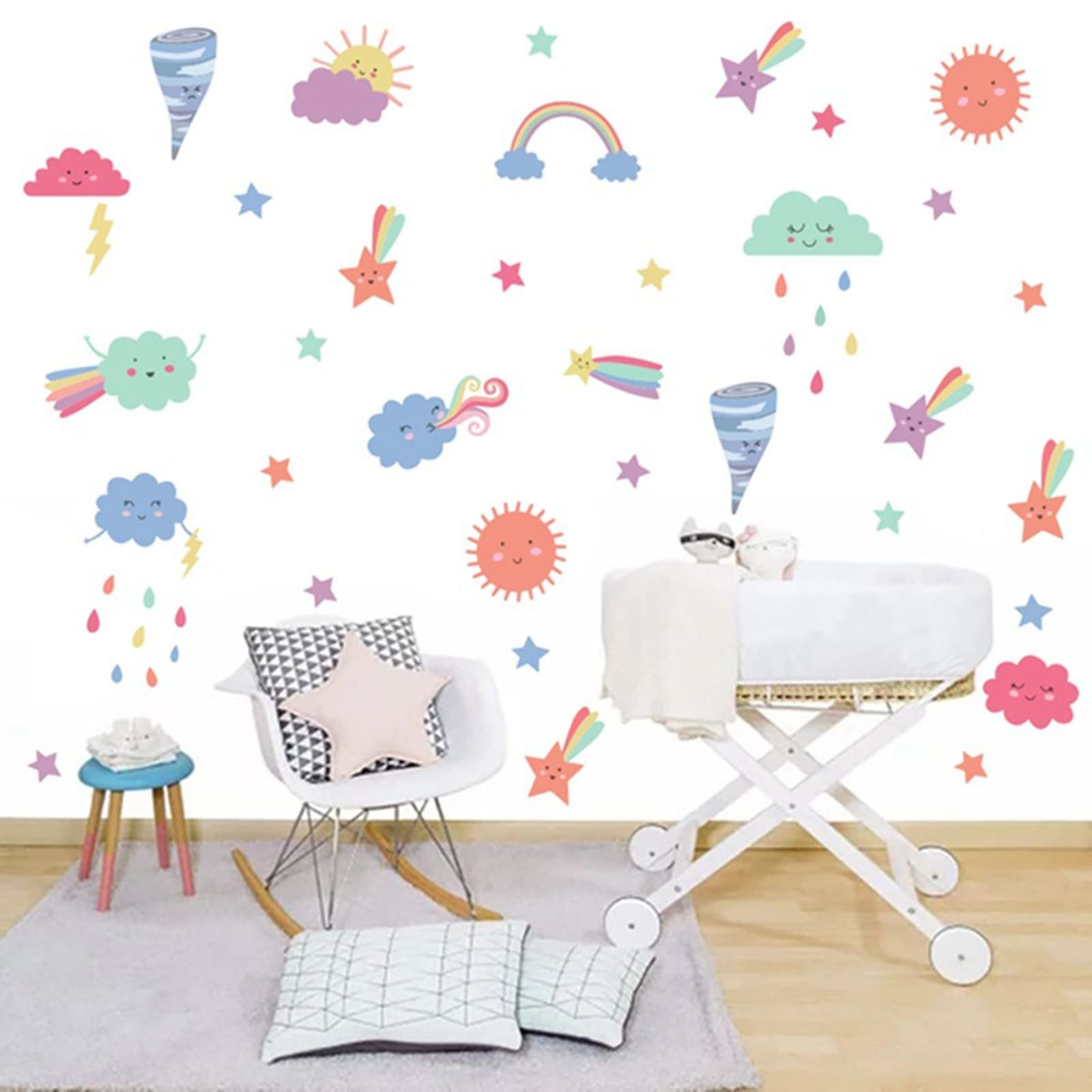 12 Days of Christmas Stickers - DIY Sun, Rainbow & Stars Self-Adhesive Wall Decals for Kids Room, Cartoon Background Decor | Fun Holiday Stickers for Adults & Teens | Perfect for Scrapbooking, Gift Wrapping & Party Decorations