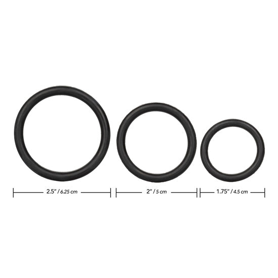Black Rubber Ring Set for Men & Women - 3 Piece Durable Wedding Bands - Perfect for Outdoor Activities, Gym & Everyday Wear