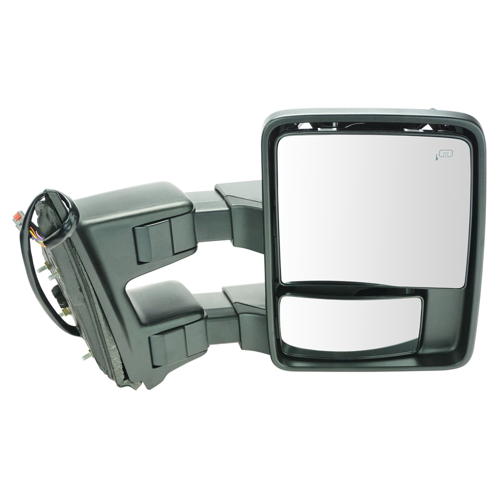 Heated Power Folding Towing Side View Mirror with Smoked Signal for Ford Super Duty F250 F350 F450 - Left Driver Side - Perfect for Towing, Off-Roading & Heavy-Duty Use