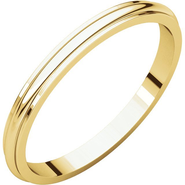 14K Gold 2mm Half Round Edge Wedding Band for Men - Perfect for Engagement, Anniversary & Everyday Wear