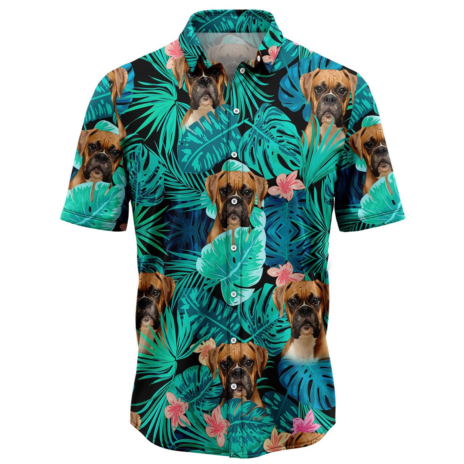 Custom Hawaiian Shirts for Dogs & Owners - Tropical Print Matching Short Sleeve Button Down Shirts for Men & Women | Perfect for Beach Vacations, Summer Parties & Pet-Friendly Events