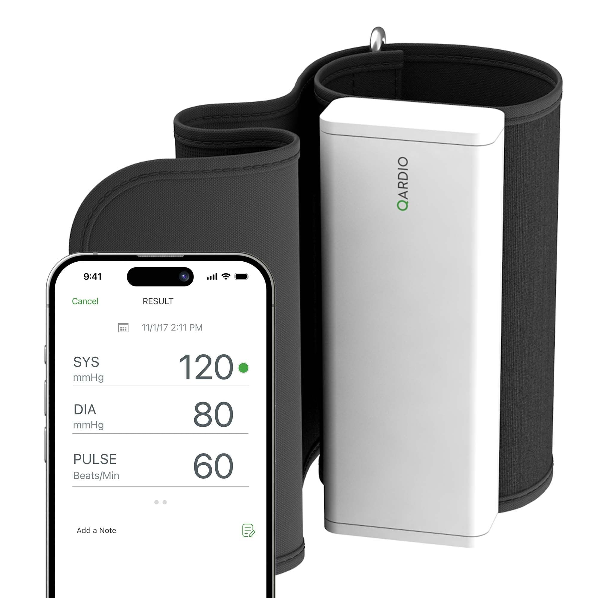 QardioArm Wireless Blood Pressure Monitor - Smart Bluetooth Upper Arm Cuff for iOS, Android & Apple Watch | FSA/HSA Eligible | Home Health Tracking for Hypertension & Heart Health