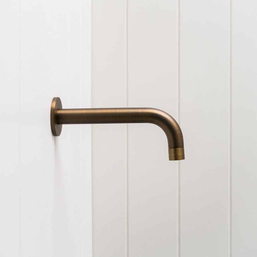 Antique Brass Sydney Wall Spout - Vintage Style Bathroom Faucet for Sink, Basin & Outdoor Garden Use