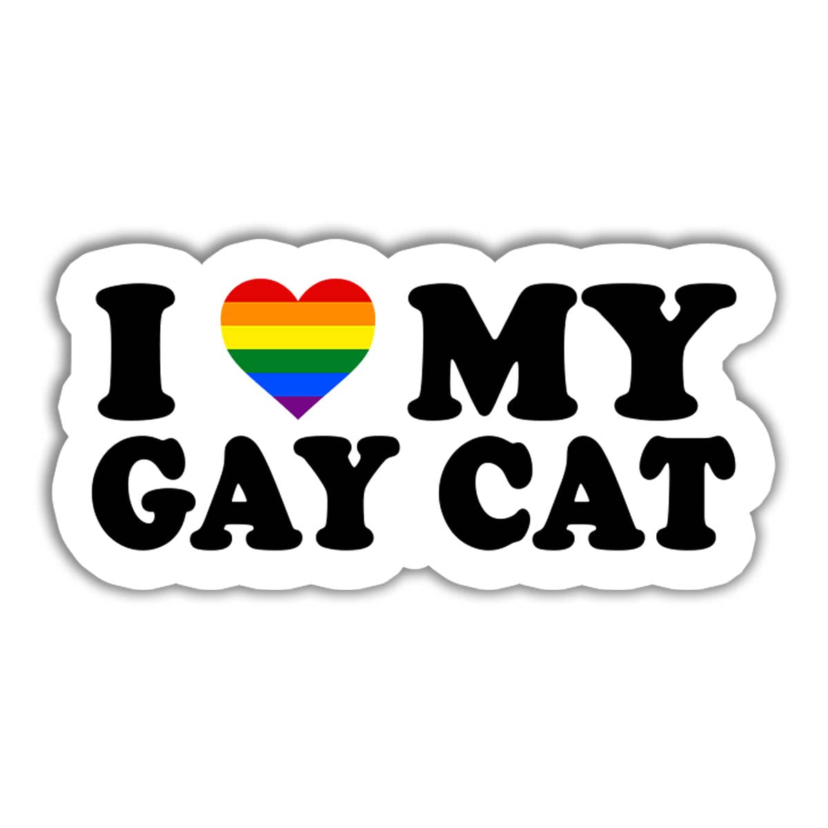 YOU ARE MY SUNSHINE 3-Pack LGBT Pride Stickers - I Love My Gay Cat & Rainbow Heart Decals for Laptop, Water Bottle, Phone, Car Bumper, Window, Helmet (3x4 inches) - Perfect for Pride Month, LGBTQ+ Support & Personalizing Your Belongings