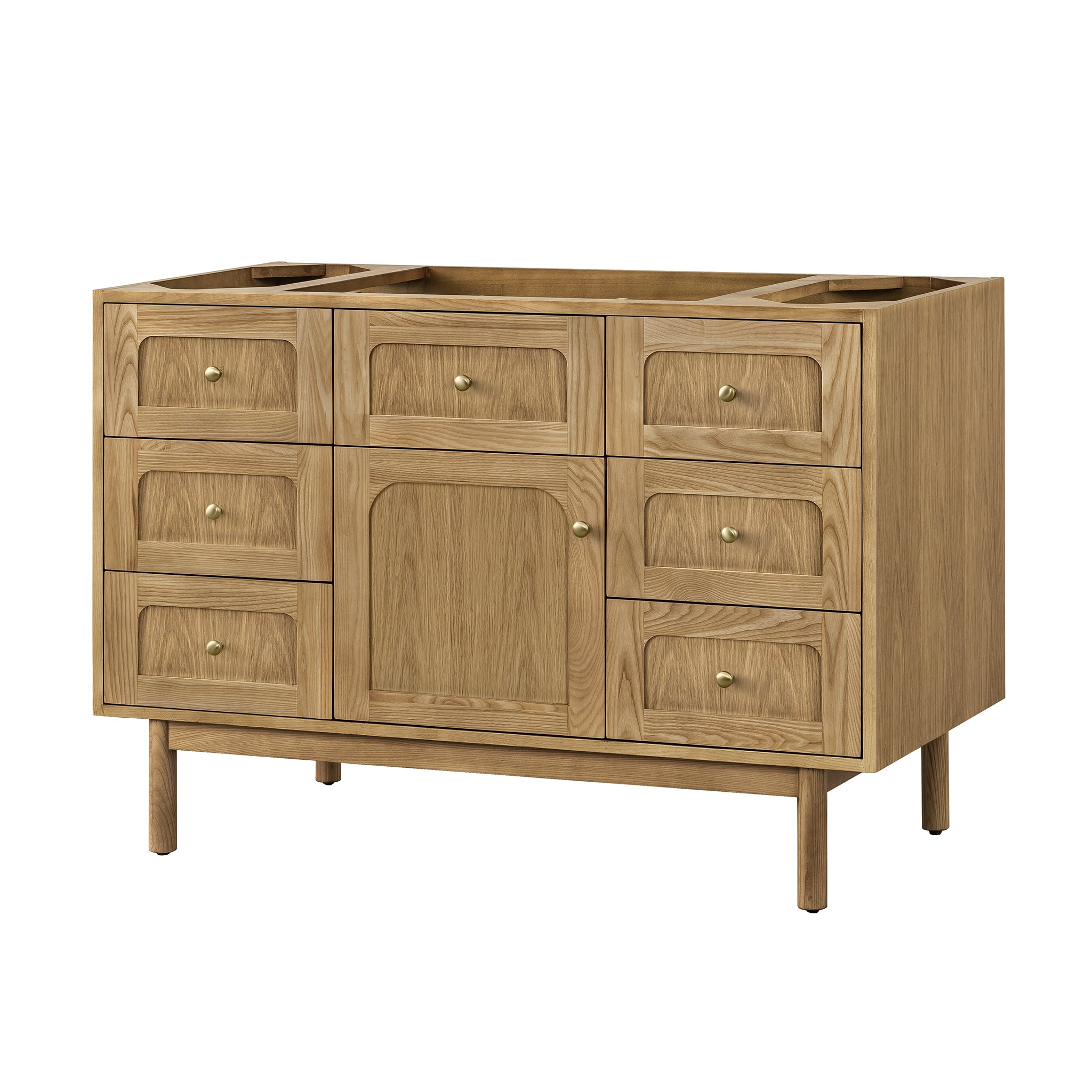 Laurent 48 Inch Single Bathroom Vanity in Light Natural Oak - Modern Farmhouse Style for Small Space Bathroom Remodel