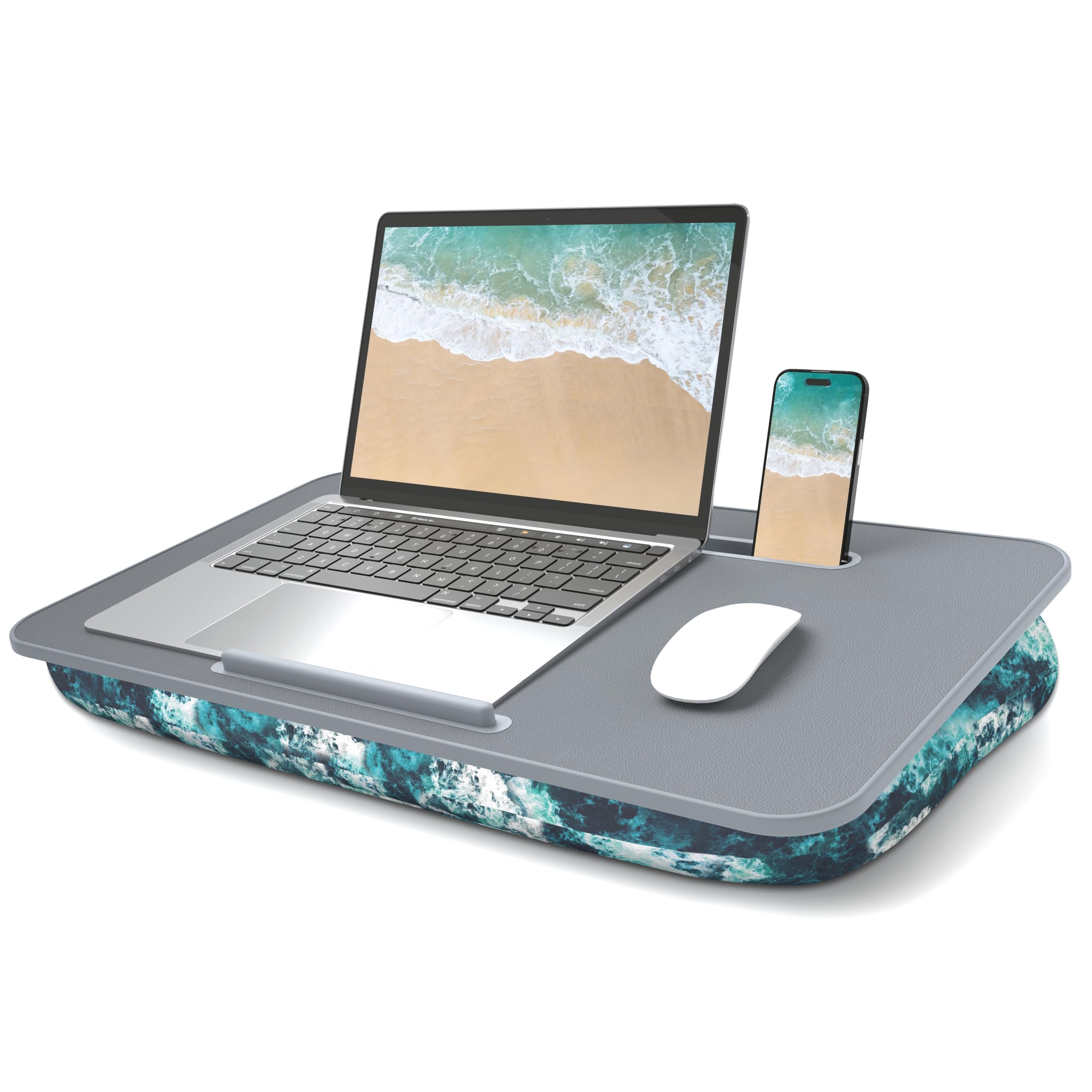 MillHome Detachable & Washable Laptop Lap Desk with Cushion - Fits Up to 17