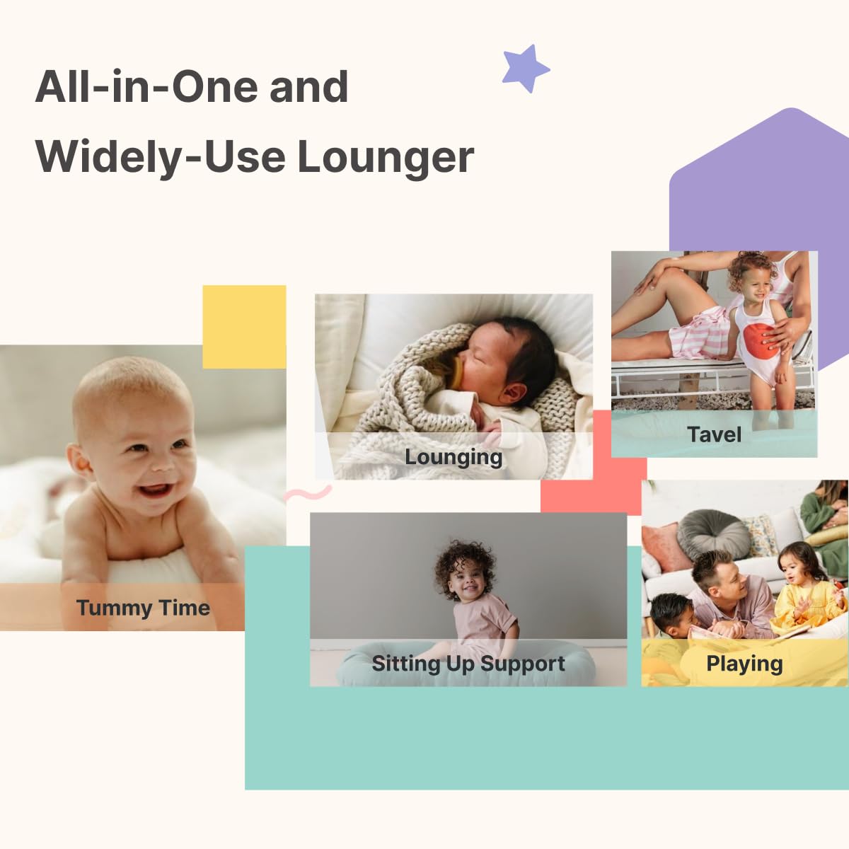 Premium Baby Lounger & Co-Sleeper - 100% Cotton Portable Infant Nest for Newborns 0-12 Months | Breathable & Safe Sleeping Bed for Boys & Girls | Perfect for Nursery, Travel & On-the-Go Parents (Golden Brown)