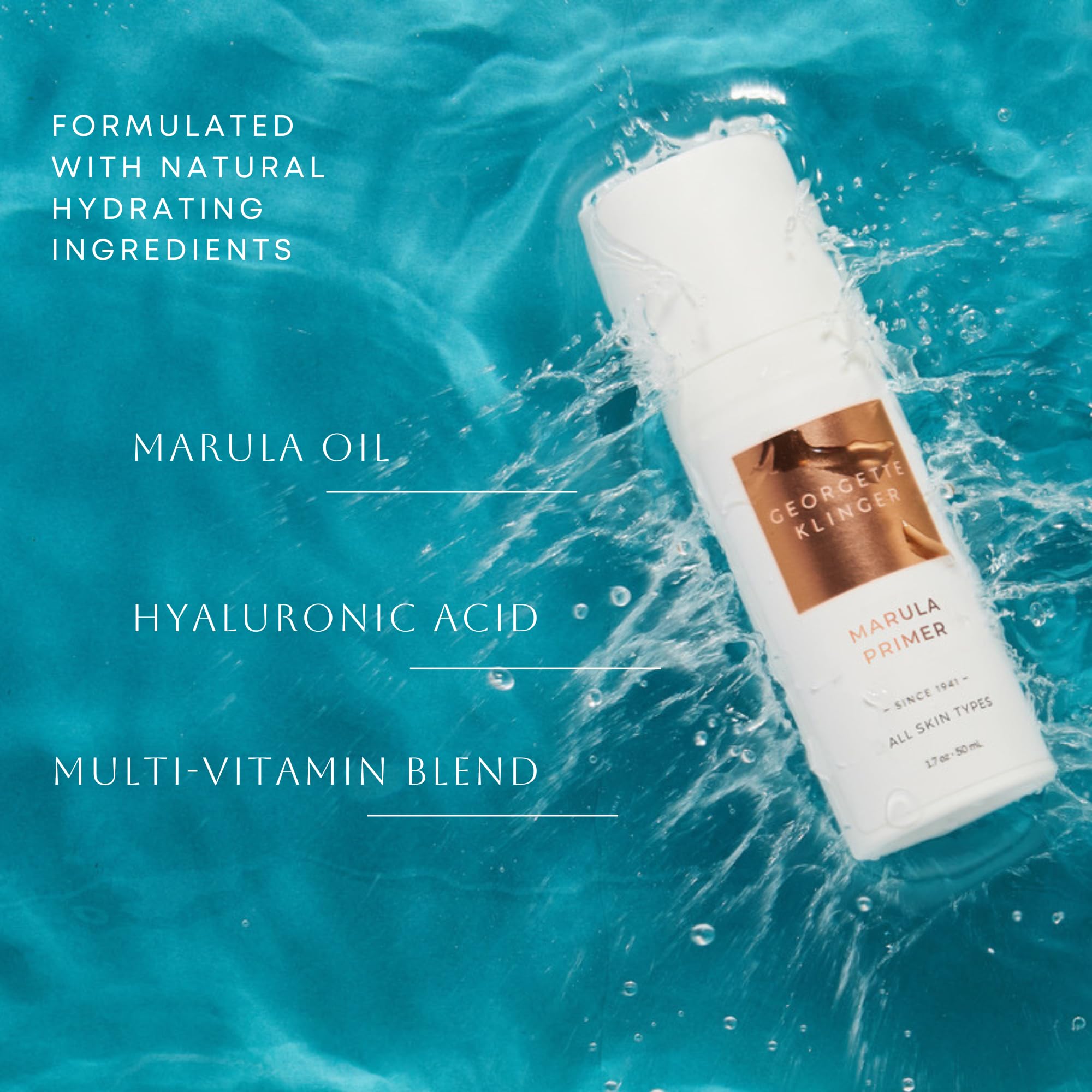 Georgette Klinger Marula Primer - Vitamin-Rich Hydrating Moisturizer & Pore Minimizer, Lightweight Makeup Base for Smooth Application, Unclogs Pores & Reduces Fine Lines (1.7 oz) - Perfect for Daily Skincare & Flawless Makeup Prep