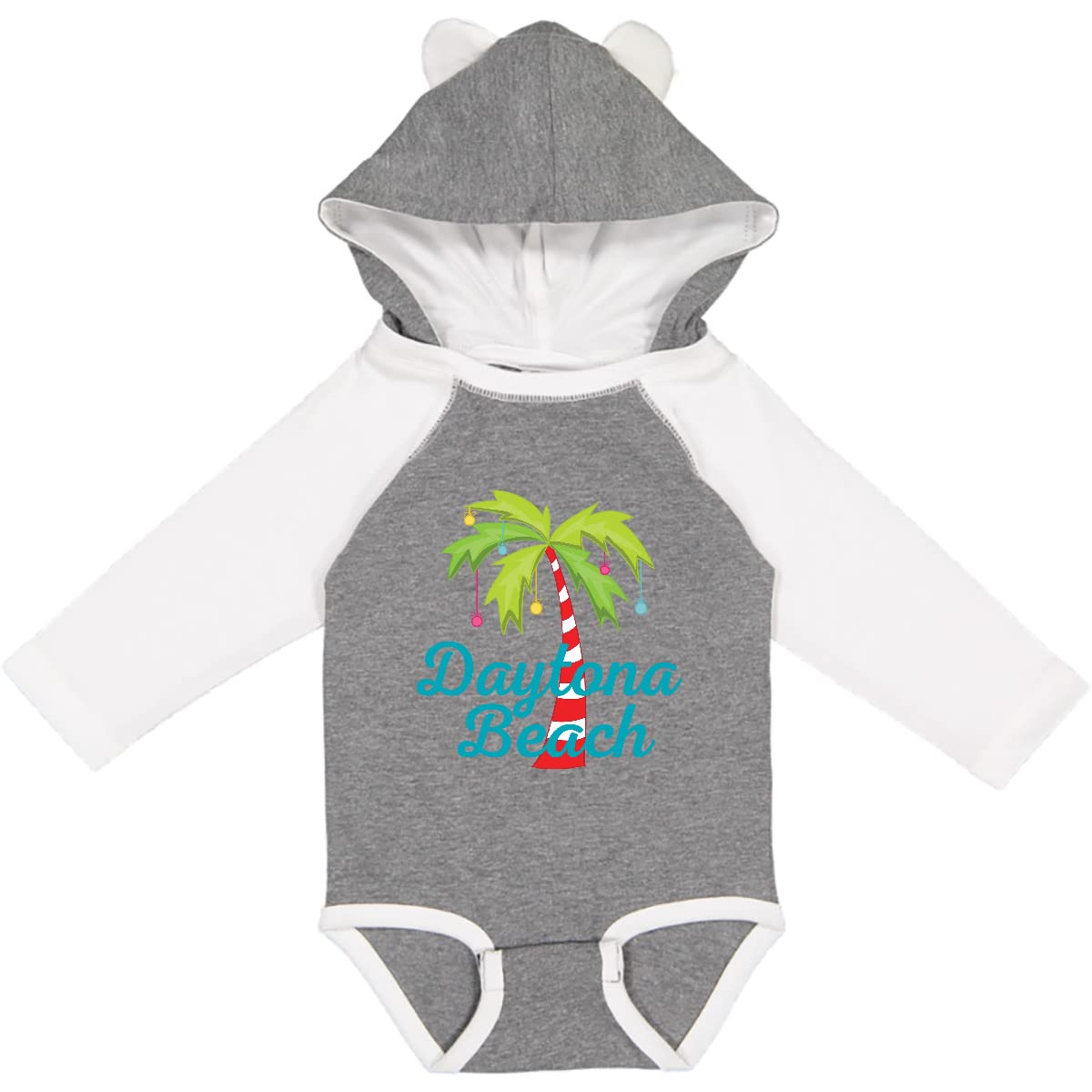 Inktastic Daytona Beach Florida Christmas Vacation Long Sleeve Creeper - Soft & Comfortable Baby Bodysuit for Holiday Travel & Family Photos