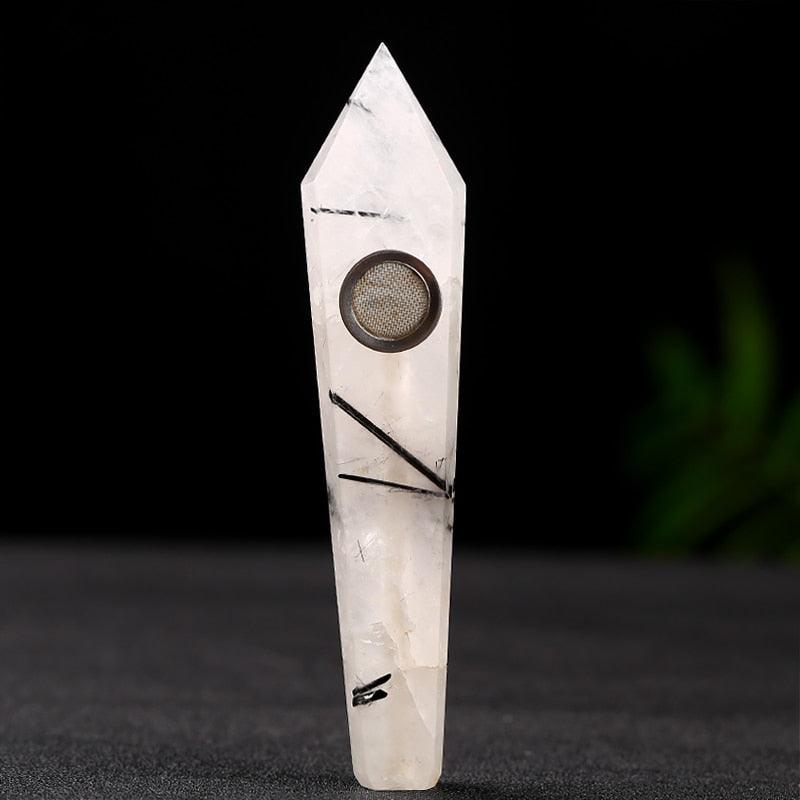 Natural Amethyst Reiki Healing Pipe | Smooth Crystal Stone Smoking Pipe for Meditation & Relaxation | Portable Spiritual Accessory for Energy Cleansing & Stress Relief