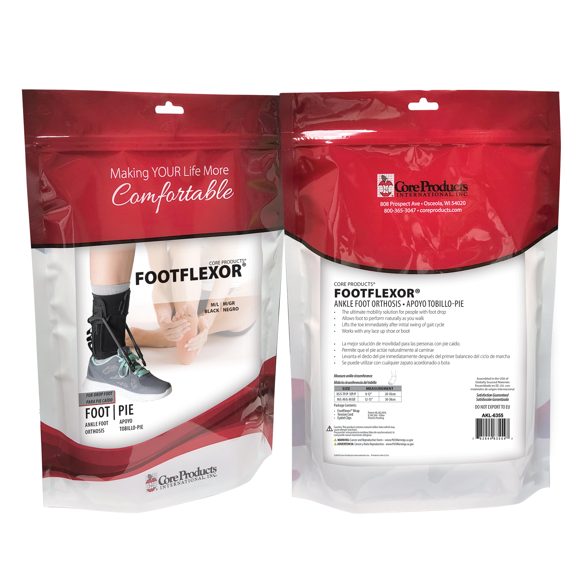 FootFlexor Ankle Foot Orthosis Brace - Adjustable AFO Support for Foot Drop, Plantar Fasciitis & Post-Surgery Recovery - Ideal for Walking, Running & Daily Activities
