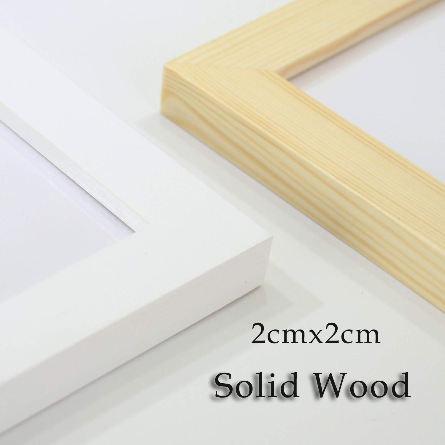 14x14 Inch White Solid Wood Picture Frame - Mat for 10x10 Photos - Square Wall Mount Poster Frame for Home, Office & Gallery Decor
