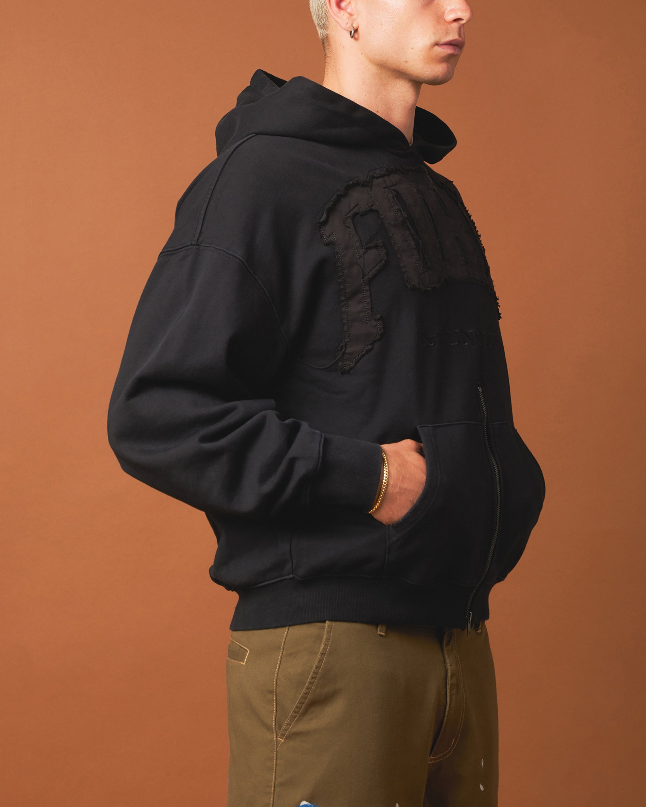404 Bottom Zip Form Hoodie Black - Stylish Unisex Pullover for Streetwear & Casual Outfits | Perfect for Gym, Lounge & Outdoor Activities