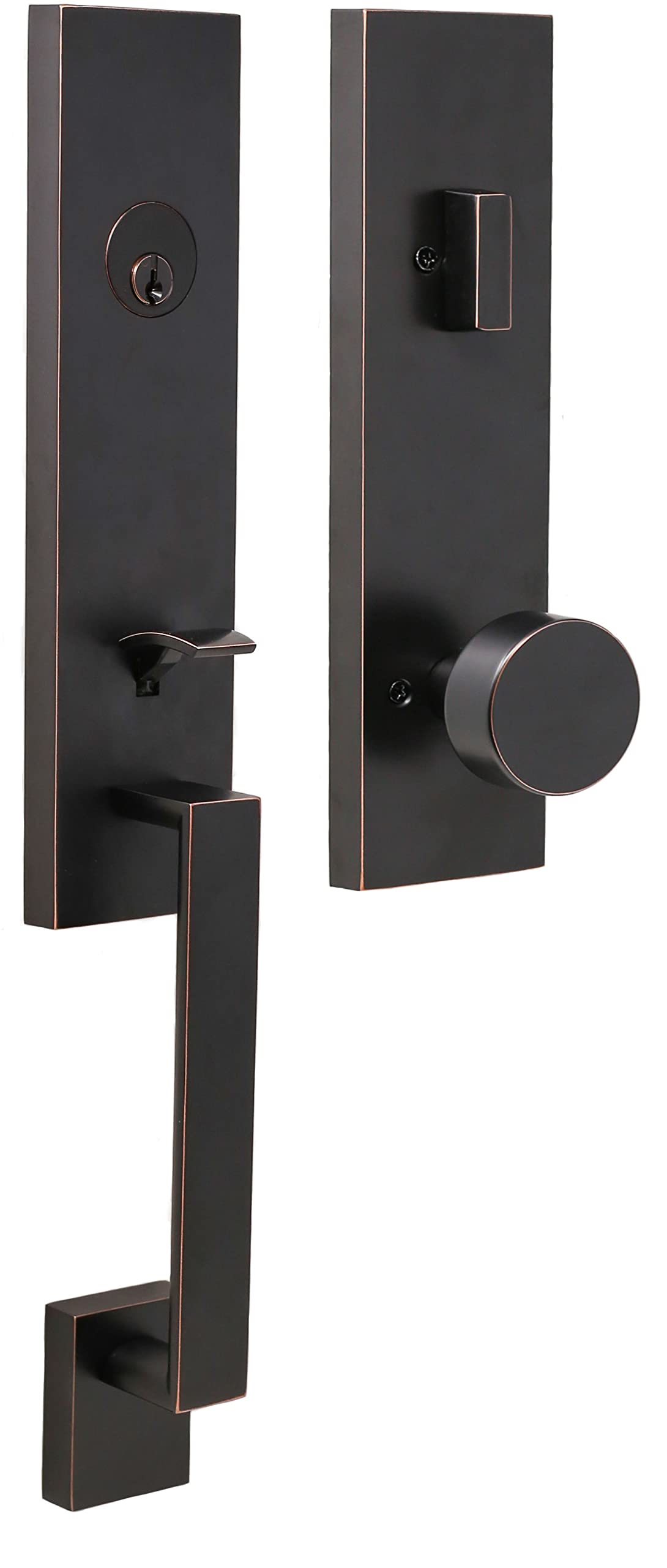 Weslock Leighton Entry Handle in Oil Rubbed Bronze - Premium Door Handle for Home Security & Elegant Entryway Upgrade